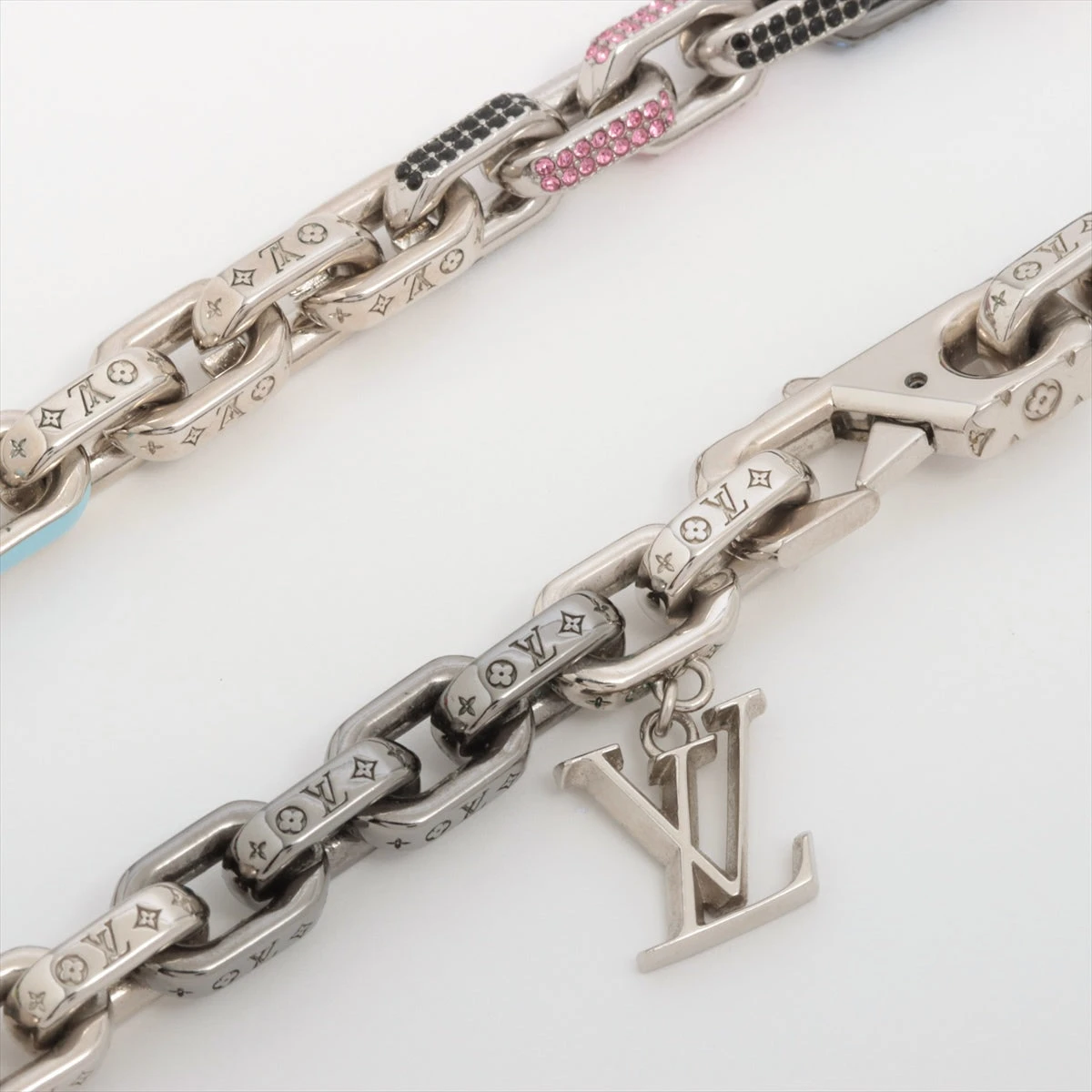 ルイヴィトン ミルエウンヌ GP×ラインストーン ブローチ シルバー ヴィトン LE1212 ネックレス GP×ラインストーン シルバー MP3329