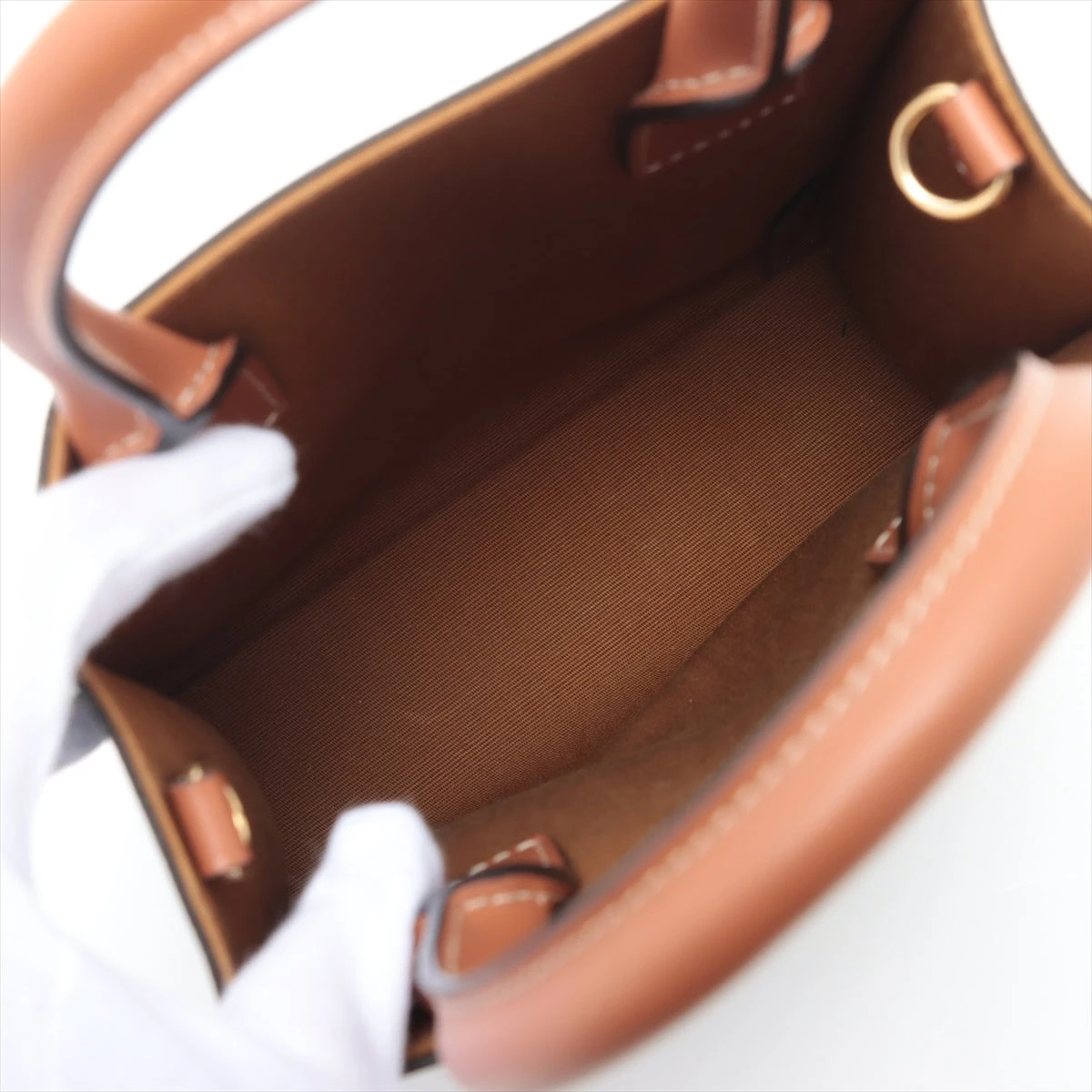 セリーヌ トリオンフ ミニバーティカルカバ PVC×レザー 2WAY