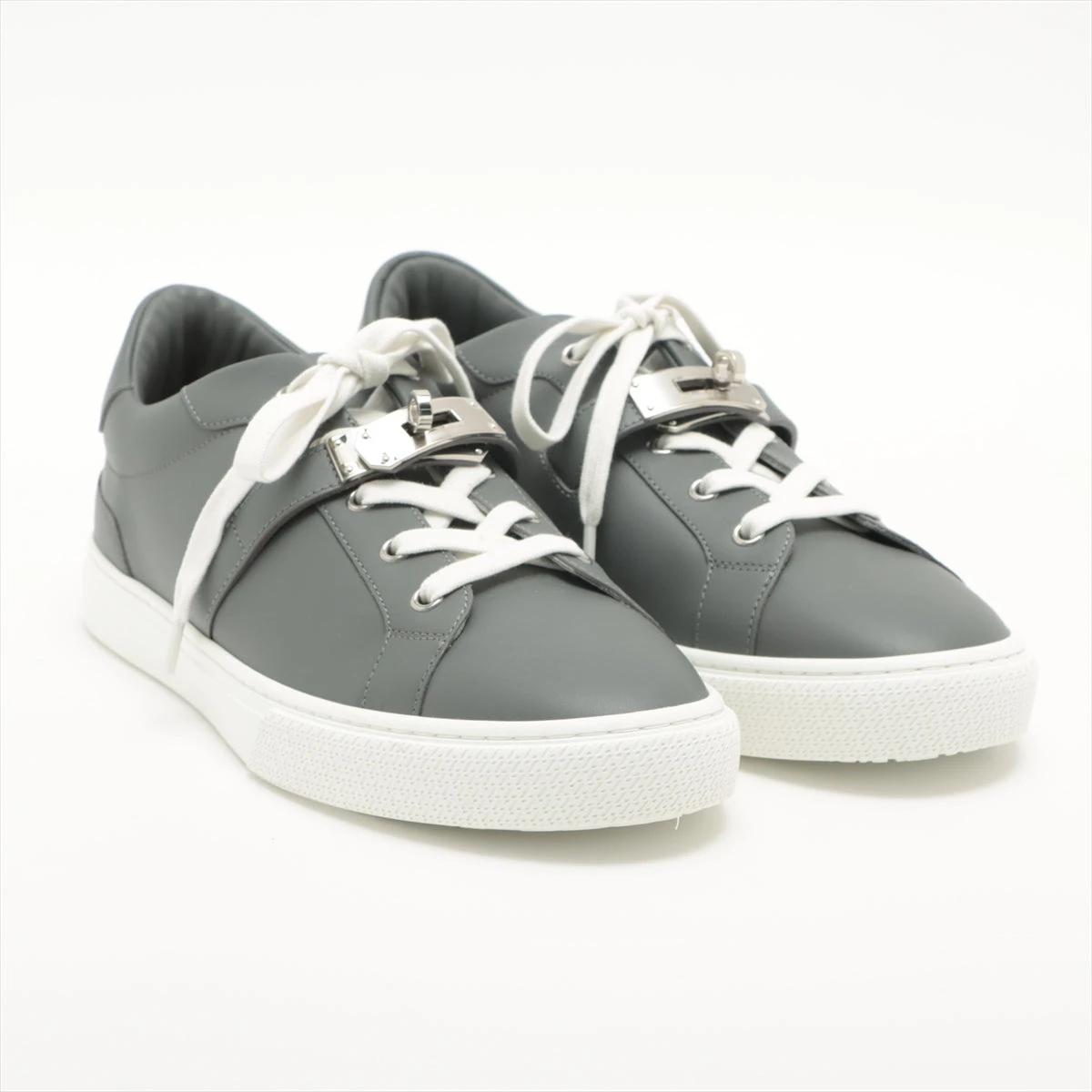 エルメス レザー スニーカー 41 メンズ グレー デイ ケリー金具