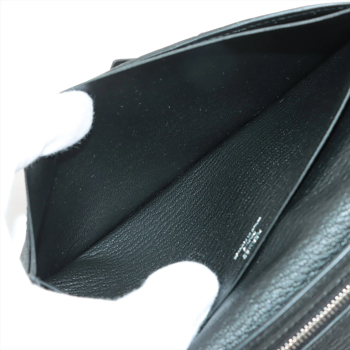 エルメス財布 べアンスフレ ブラック シェーブル ルバー金具 エルメス ベアンスフレ ブラック シェブルミゾル シルバー金具