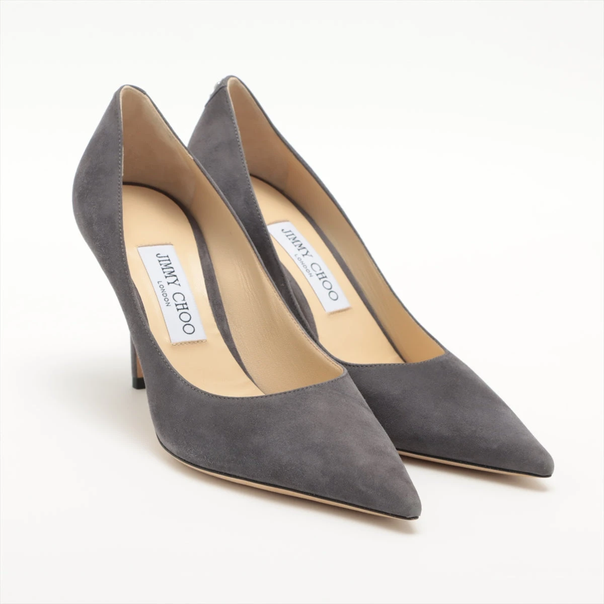 ジミーチュウ スエード パンプス 38 レディース グレー JCロゴ