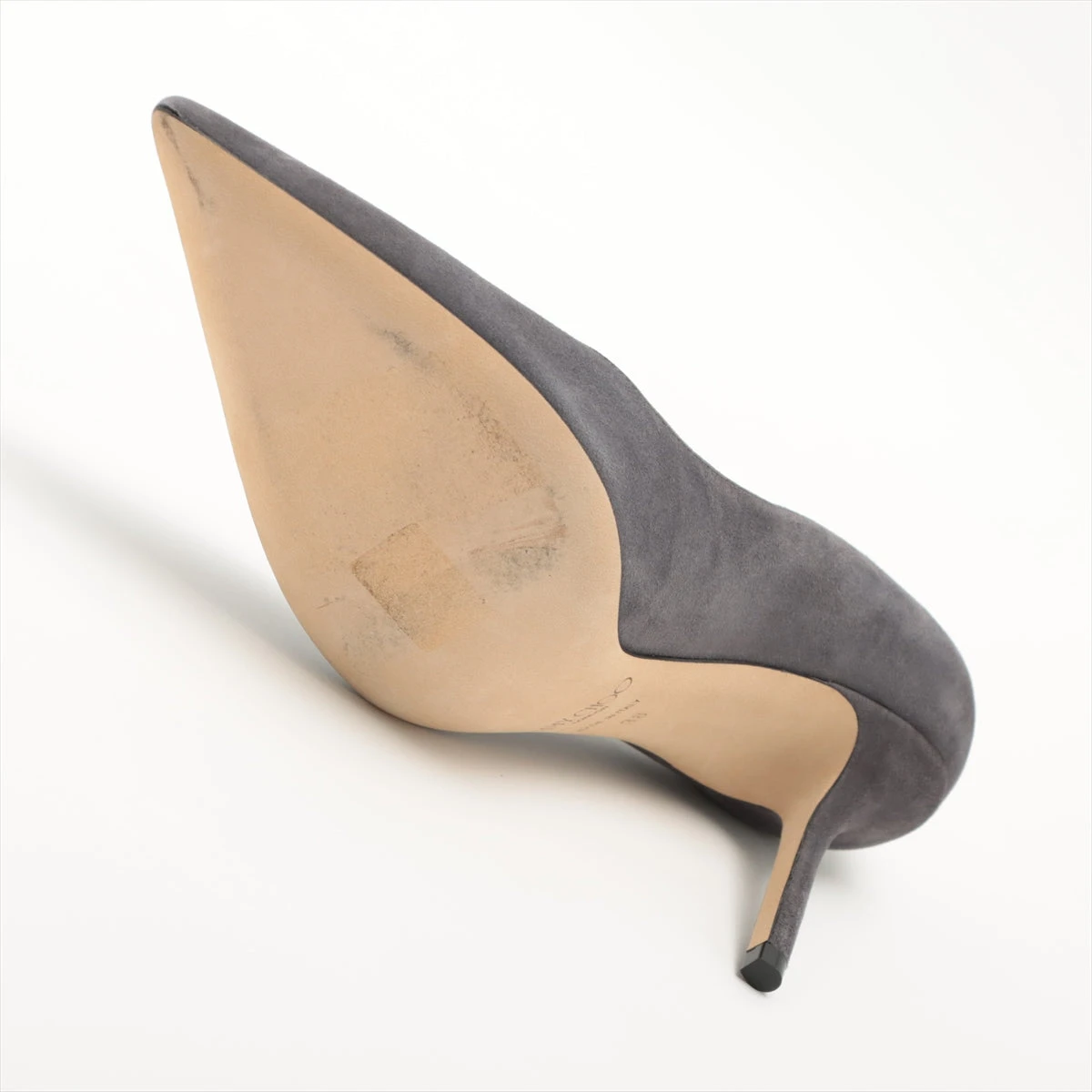 ★美品★JIMMY CHOO★ グレージュ スエード パンプス ジミーチュウ スエード パンプス 38 レディース グレー JCロゴ