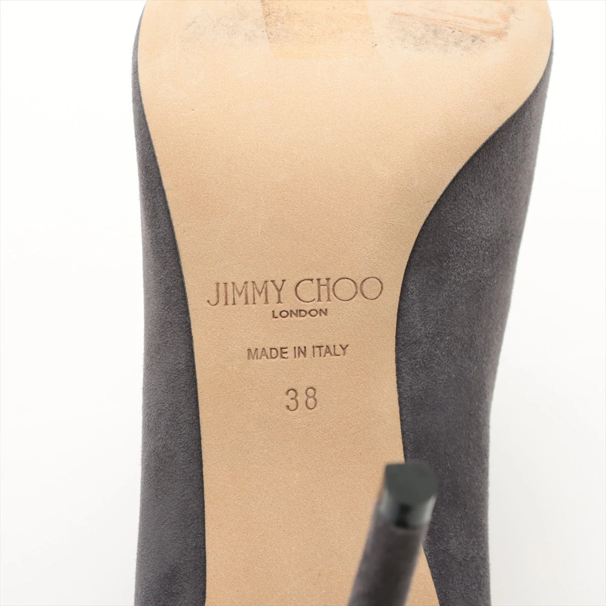 JIMMY CHOO グレー スエード パンプス ジミーチュウ スエード パンプス 38 レディース グレー JCロゴ