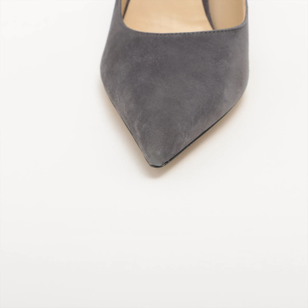 ★美品★JIMMY CHOO★ グレージュ スエード パンプス スカーレット50｜シルバービンテージメタリックレザーパンプス