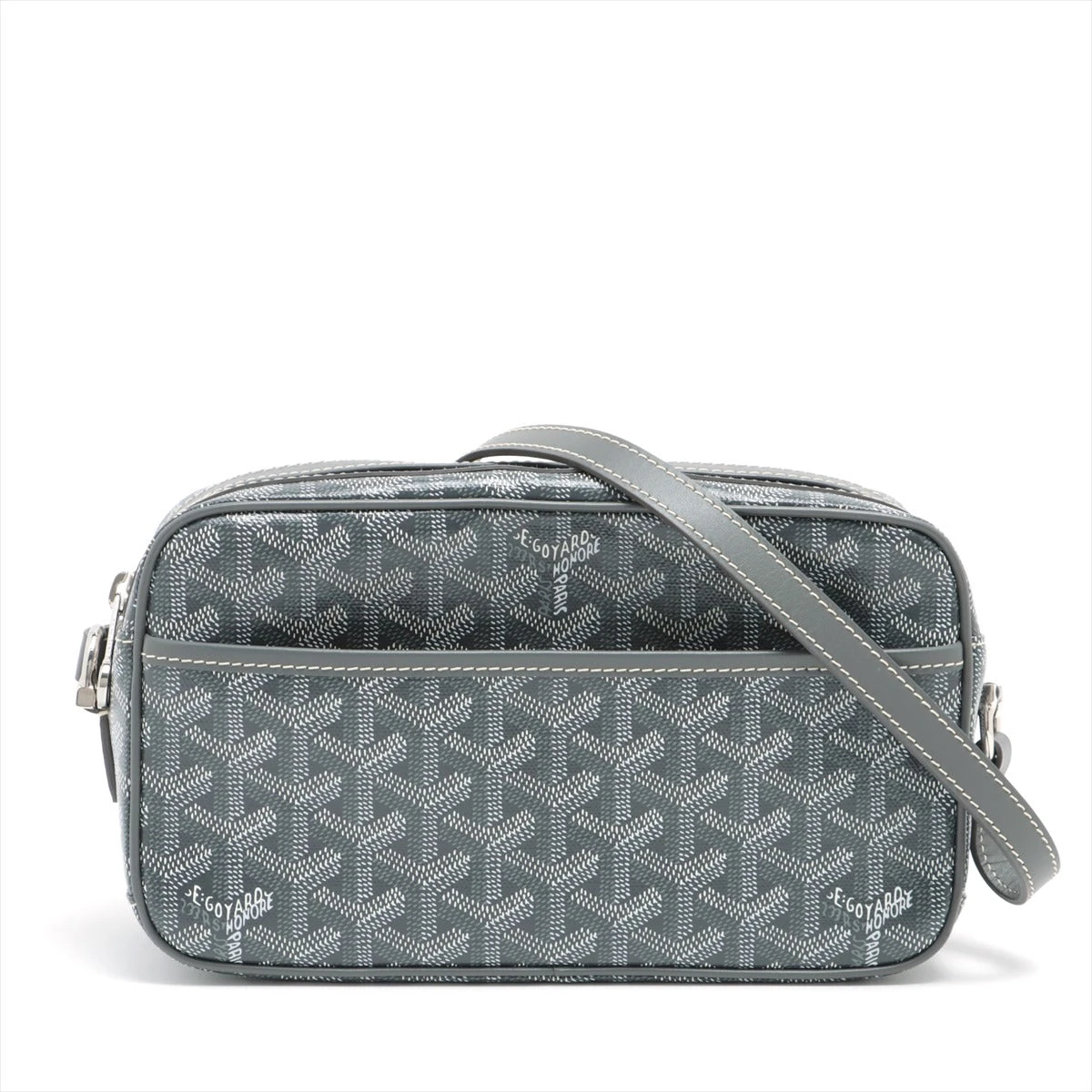 ゴヤール カップヴェール PVC×レザー ショルダーバッグ グレー