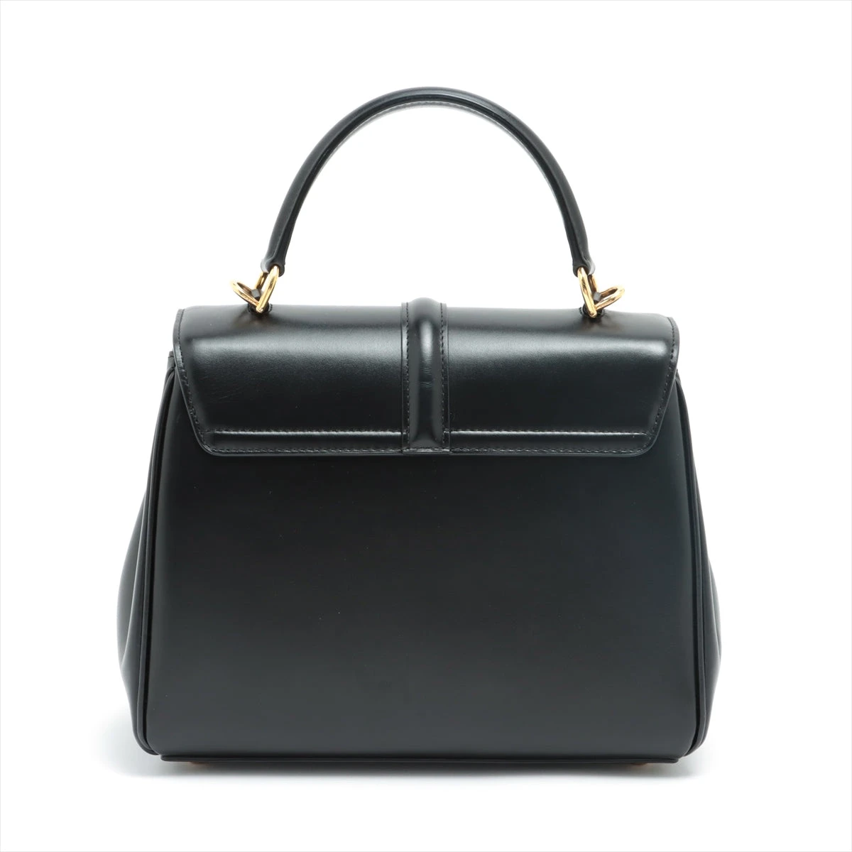 CELINE 16 スモール 2WAYハンドバッグ ブラック セリーヌ 16セーズ スモール レザー 2WAYハンドバッグ ブラック