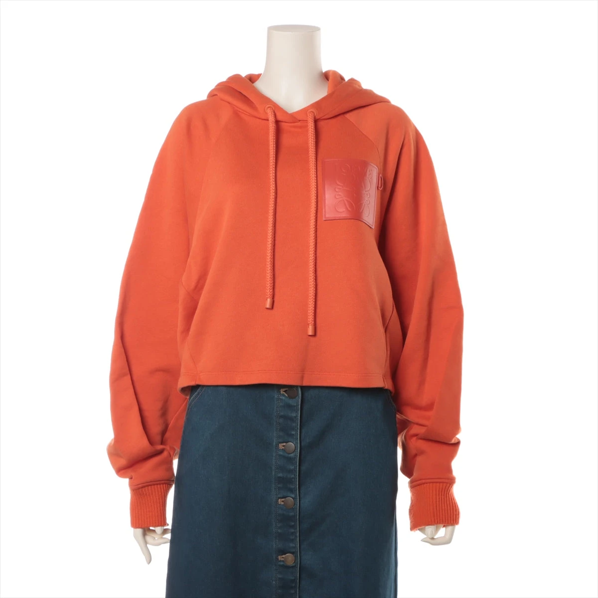 ロエベ アナグラム コットン パーカー M レディース オレンジ