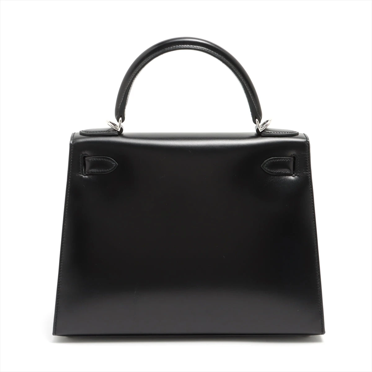 HERMES ケリー 専用BOX エルメス ケリー28 ボックスカーフ ブラック シルバー金具 D
