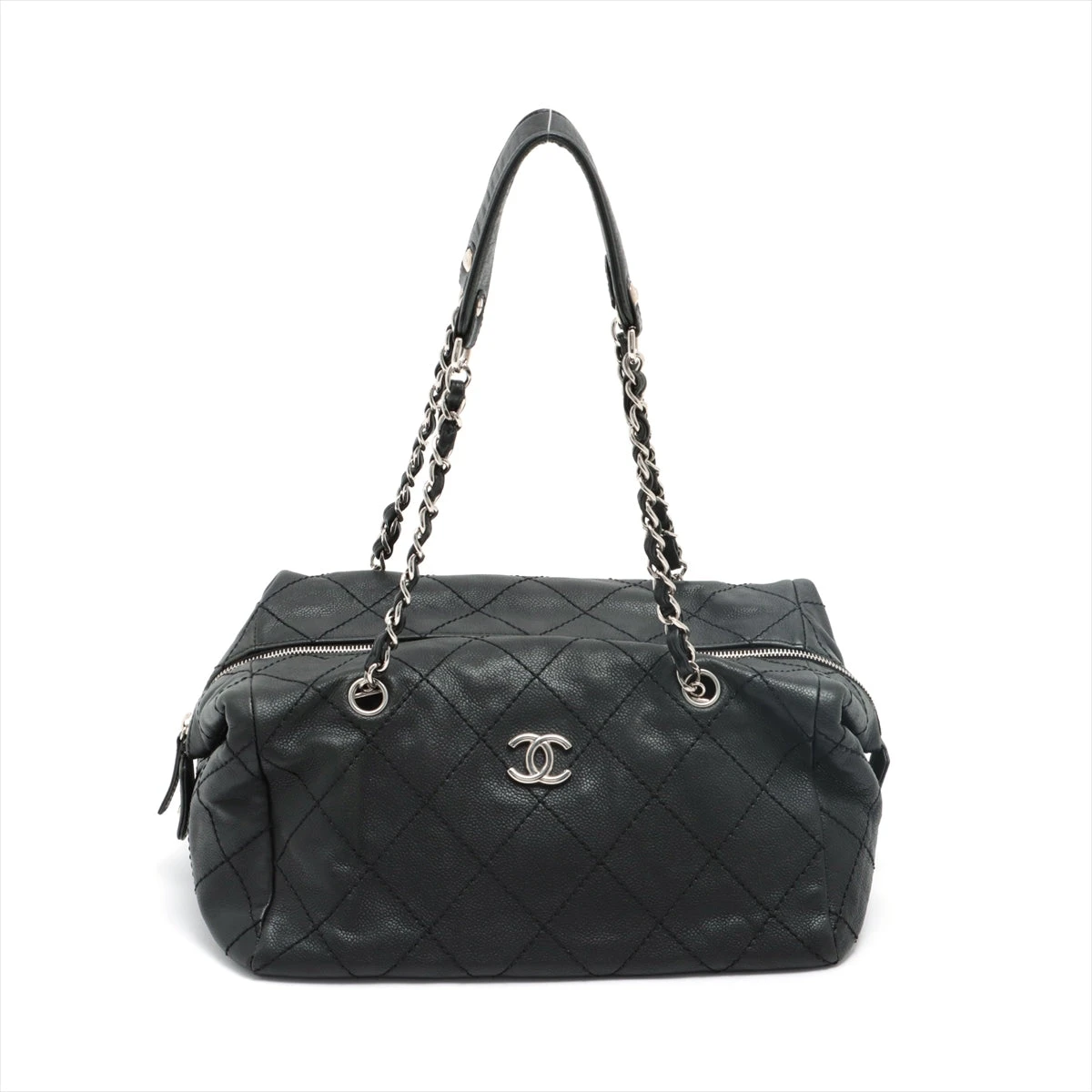 CHANEL ケース キャビアンスキンワイルドステッチ シャネル ワイルドステッチ キャビアスキン チェーンショルダーバッグ