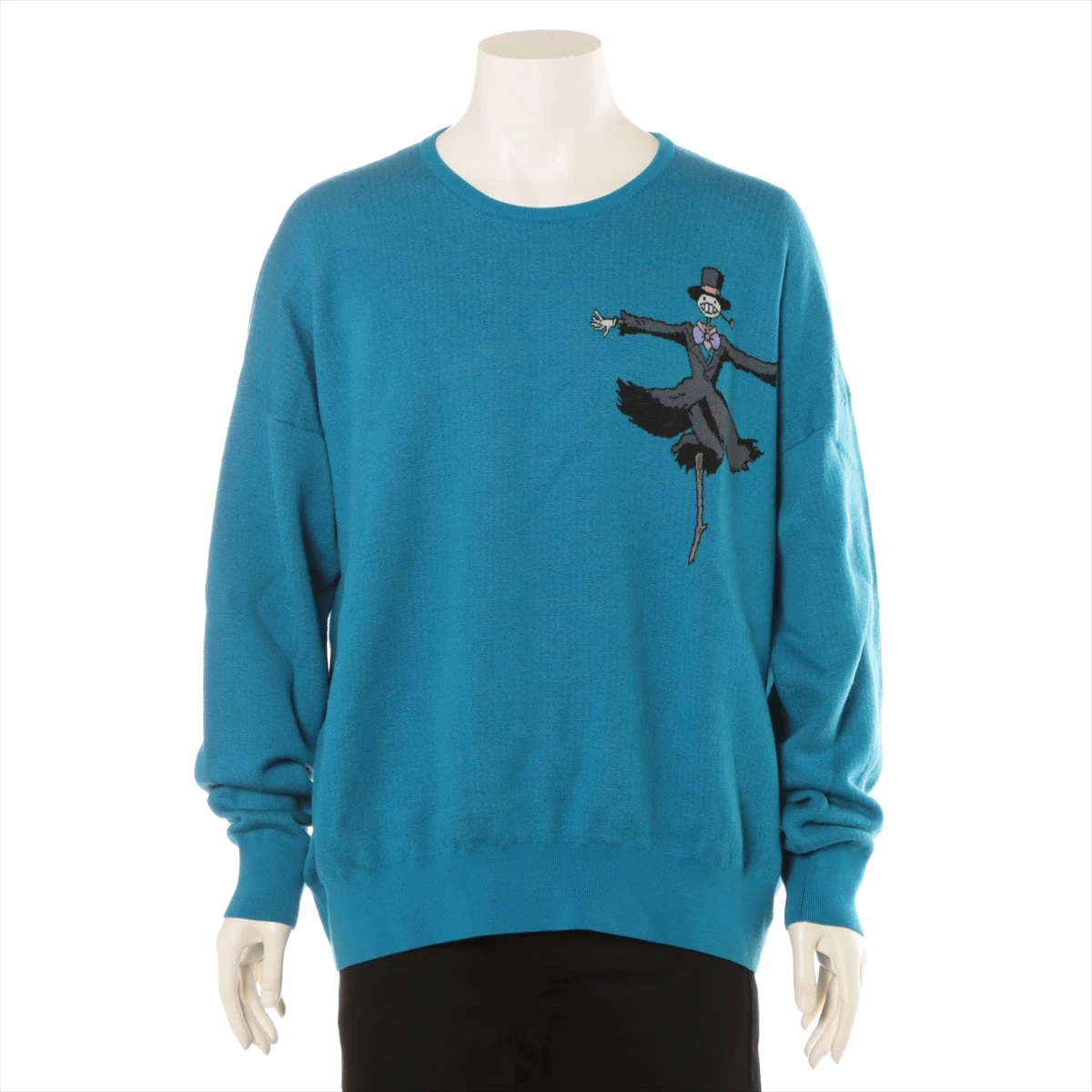 LOEWE ロエベ ×STUDIO GHIBLI WOOL KNIT スタジオ ジブリ ウールニットセーター ブルー ロエベ×スタジオジブリ ウール ニット M メンズ ブルー A2241464｜中古