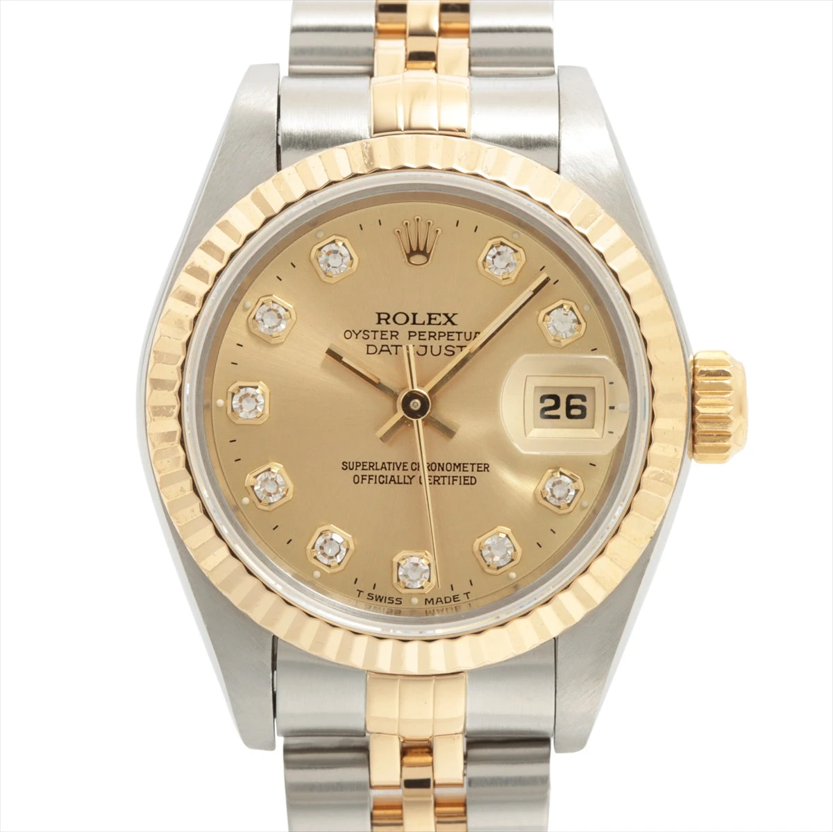 ロレックス デイトジャスト 69173G SS×YG AT シャンパン文字盤