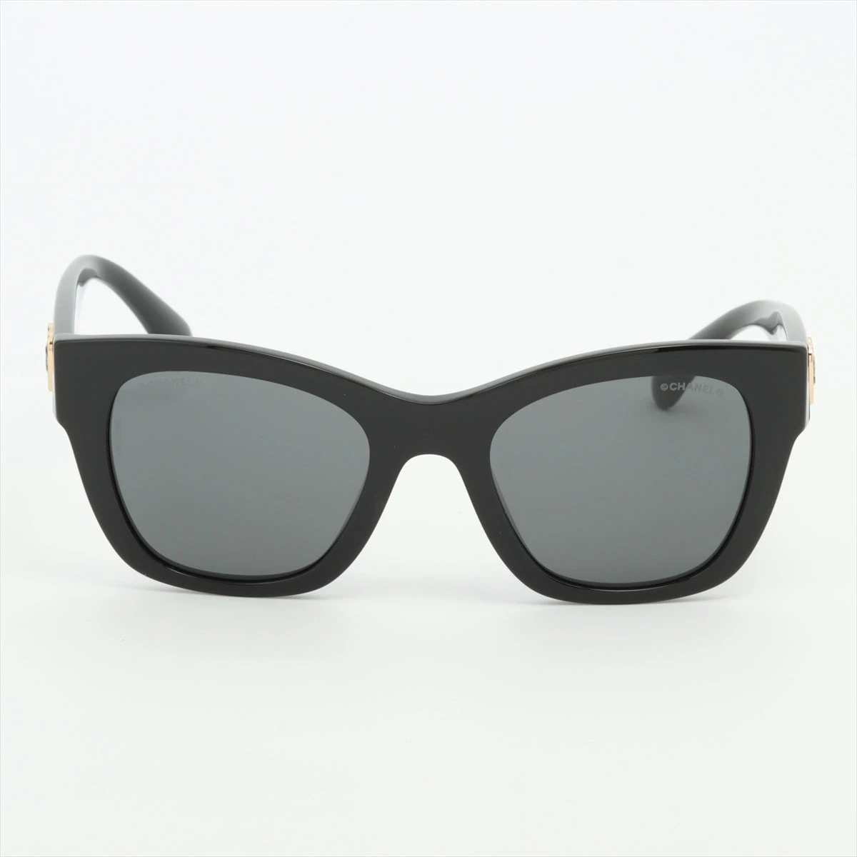 シャネル 5478-A ココマーク ハート サングラス GP×レジン ブラック  