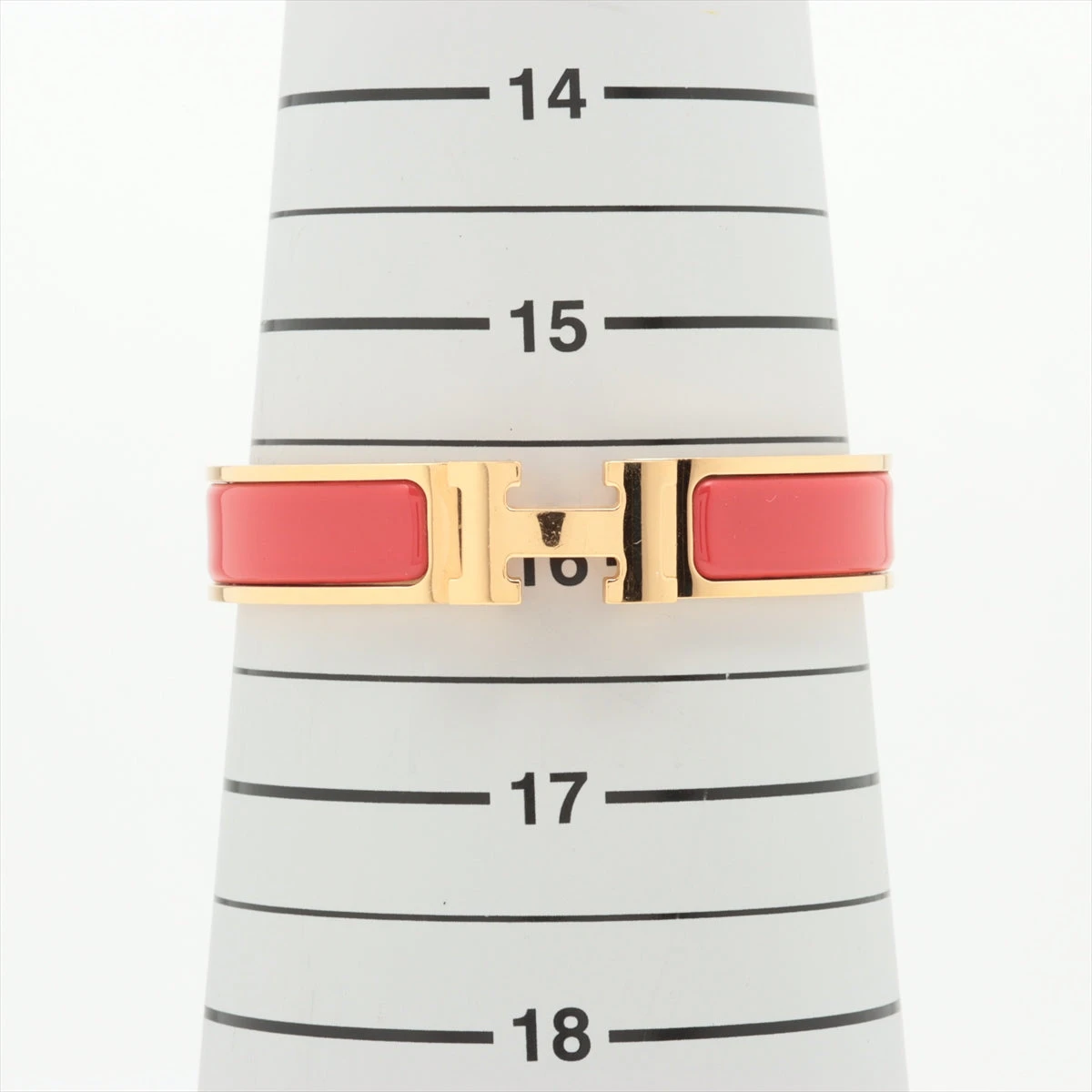 HERMES クリッククラックPM バングル GP エナメル ゴールド レッド エルメス Hバングル クリッククラックPM バングル GP レッド