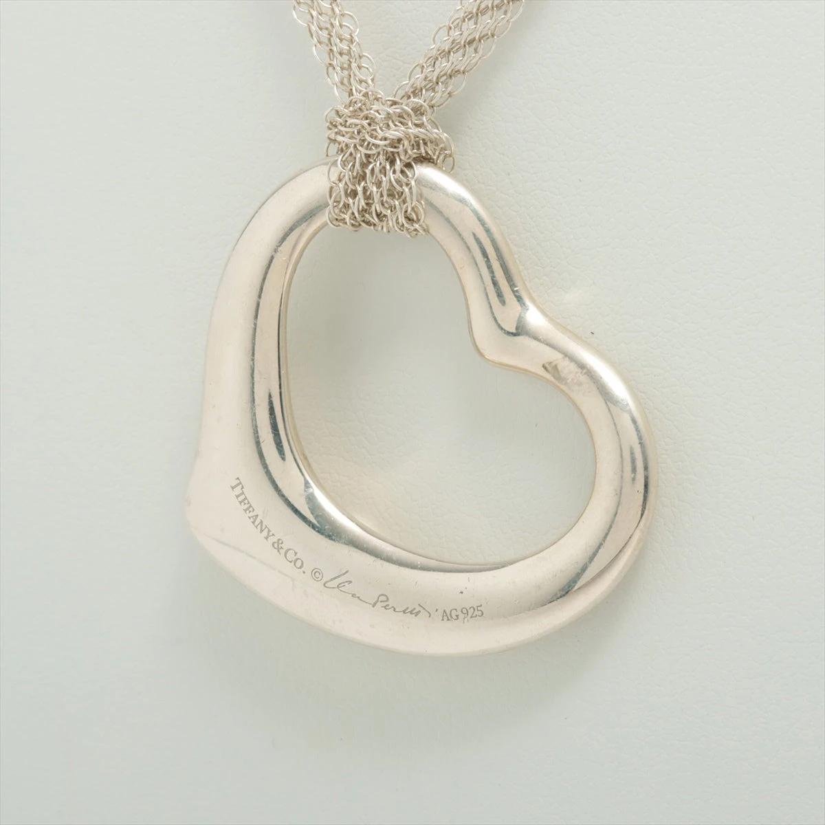 美品 オールドティファニー オープンハート XL メッシュ ネックレス シルバー ティファニー オープンハート ネックレス 925 24.1g シルバー