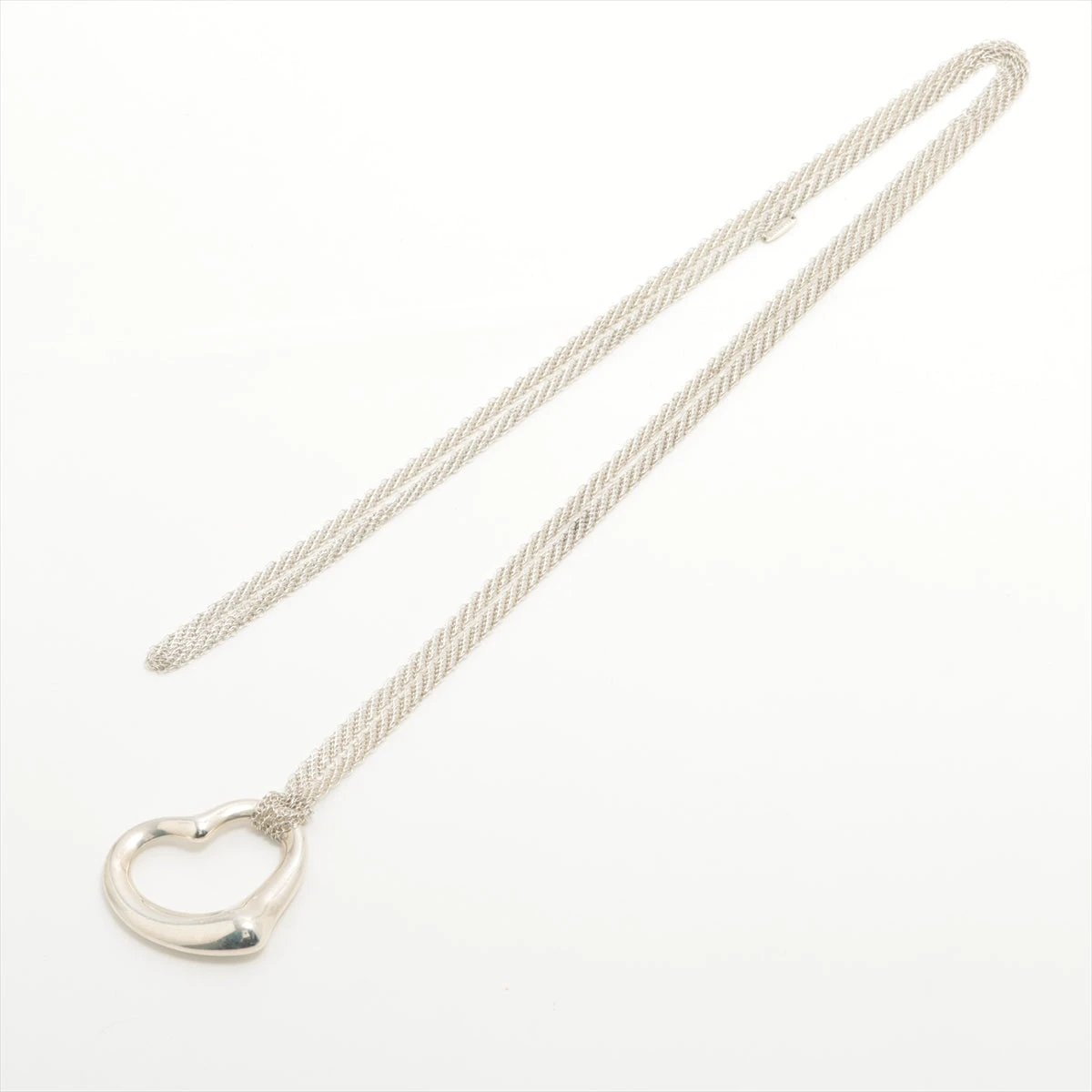 美品 オールドティファニー オープンハート XL メッシュ ネックレス シルバー ティファニー オープンハート ネックレス 925 24.1g シルバー