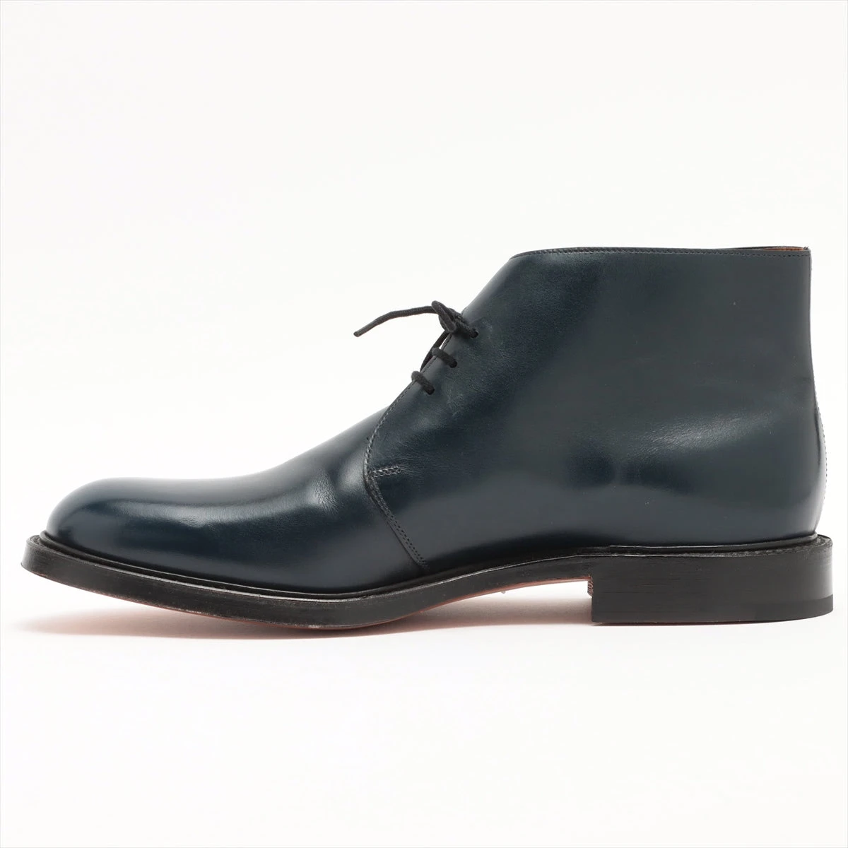 ジョンロブ レザー チャッカブーツ 8 1/2 メンズ ネイビー COMBE
