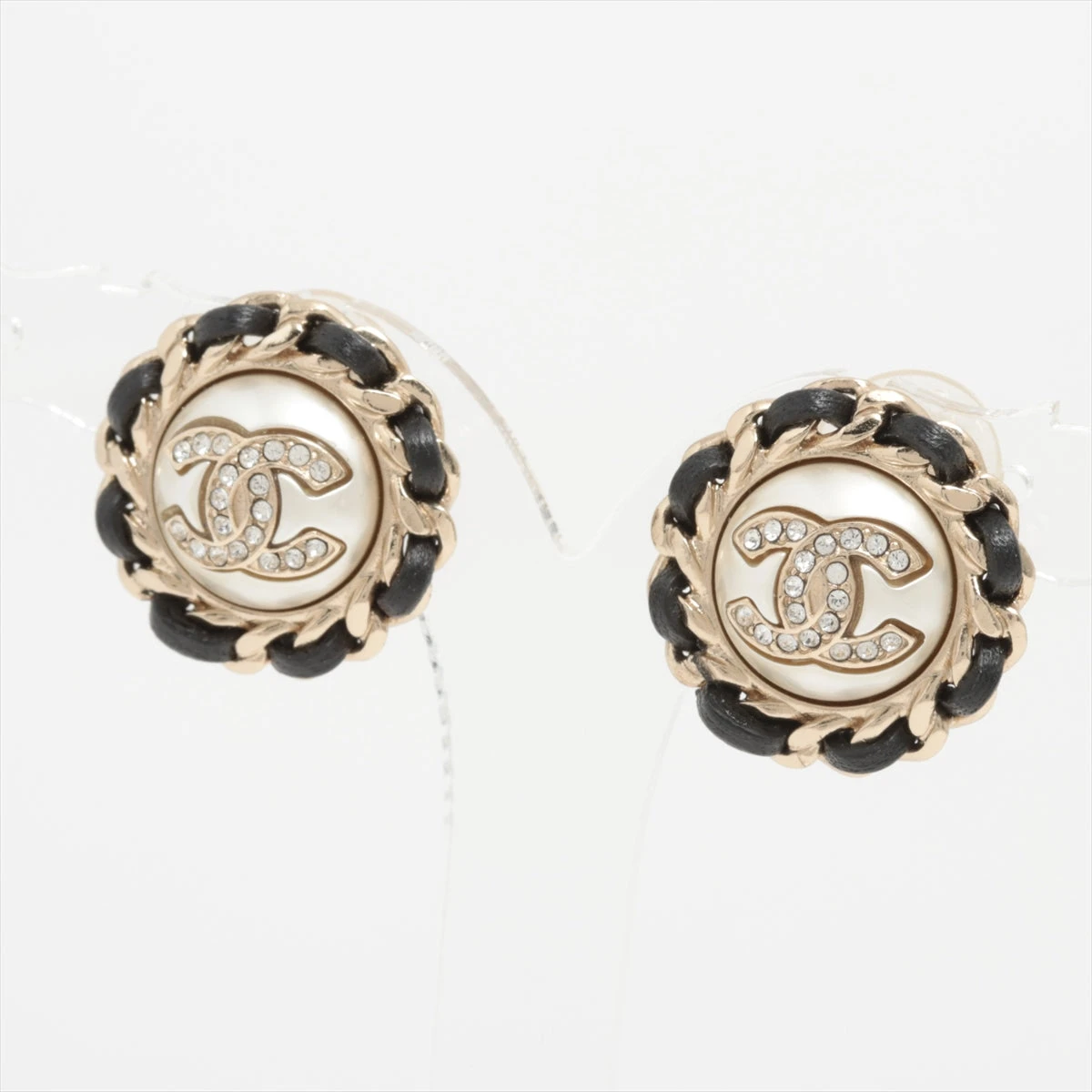 シャネル ココマーク B21K イヤリング(両耳用) GP×ラインストーン