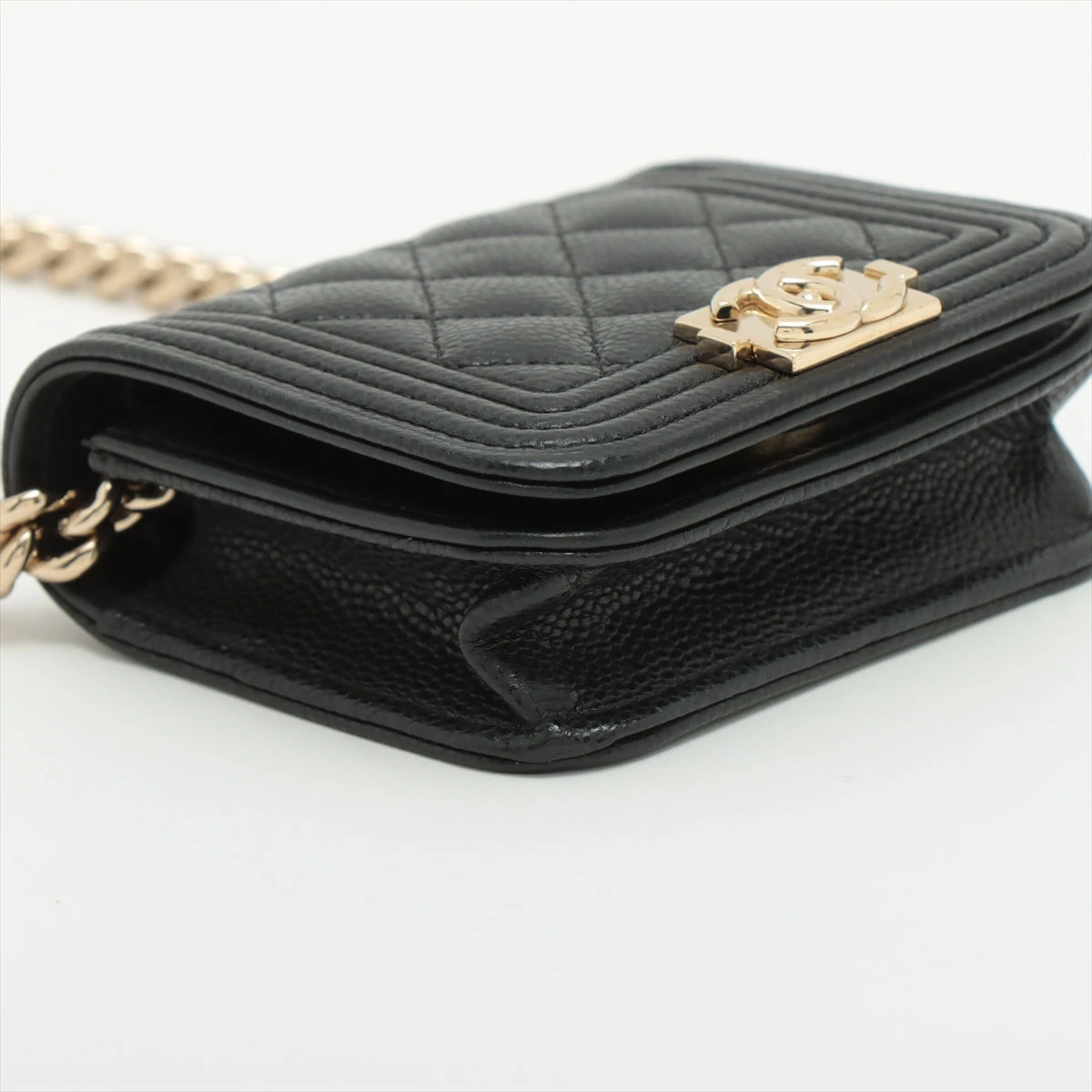 【収納力抜群♪】CHANEL ウエストポーチ ショルダー ブラック シャネル ボーイシャネル キャビアスキン ウエストポーチ ベルト