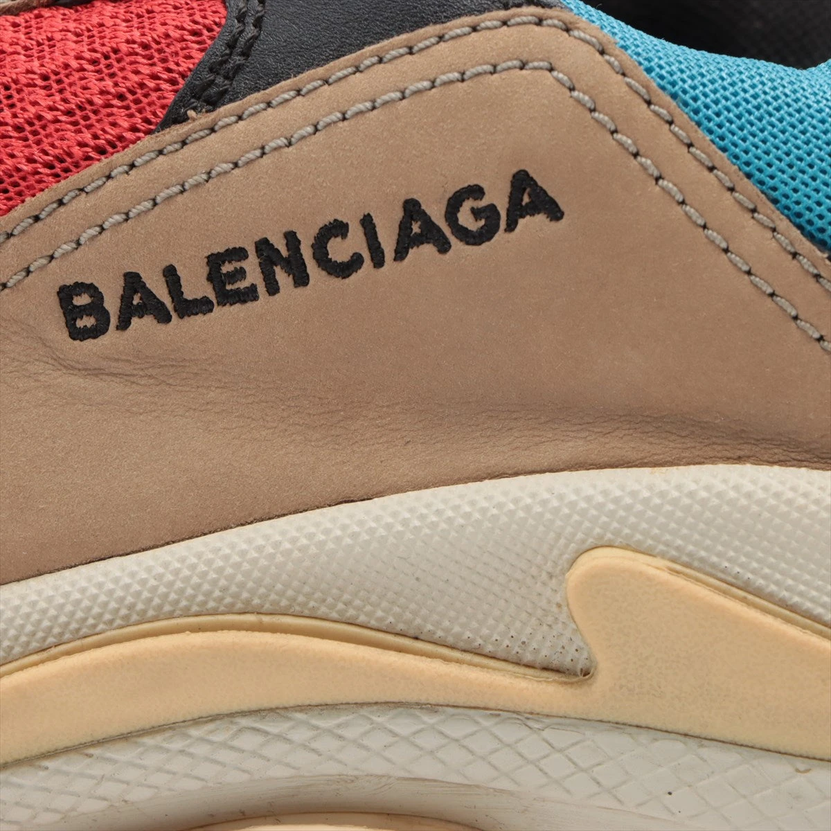 バレンシアガ トリプルS メッシュ×レザー スニーカー 42 メンズ マルチ