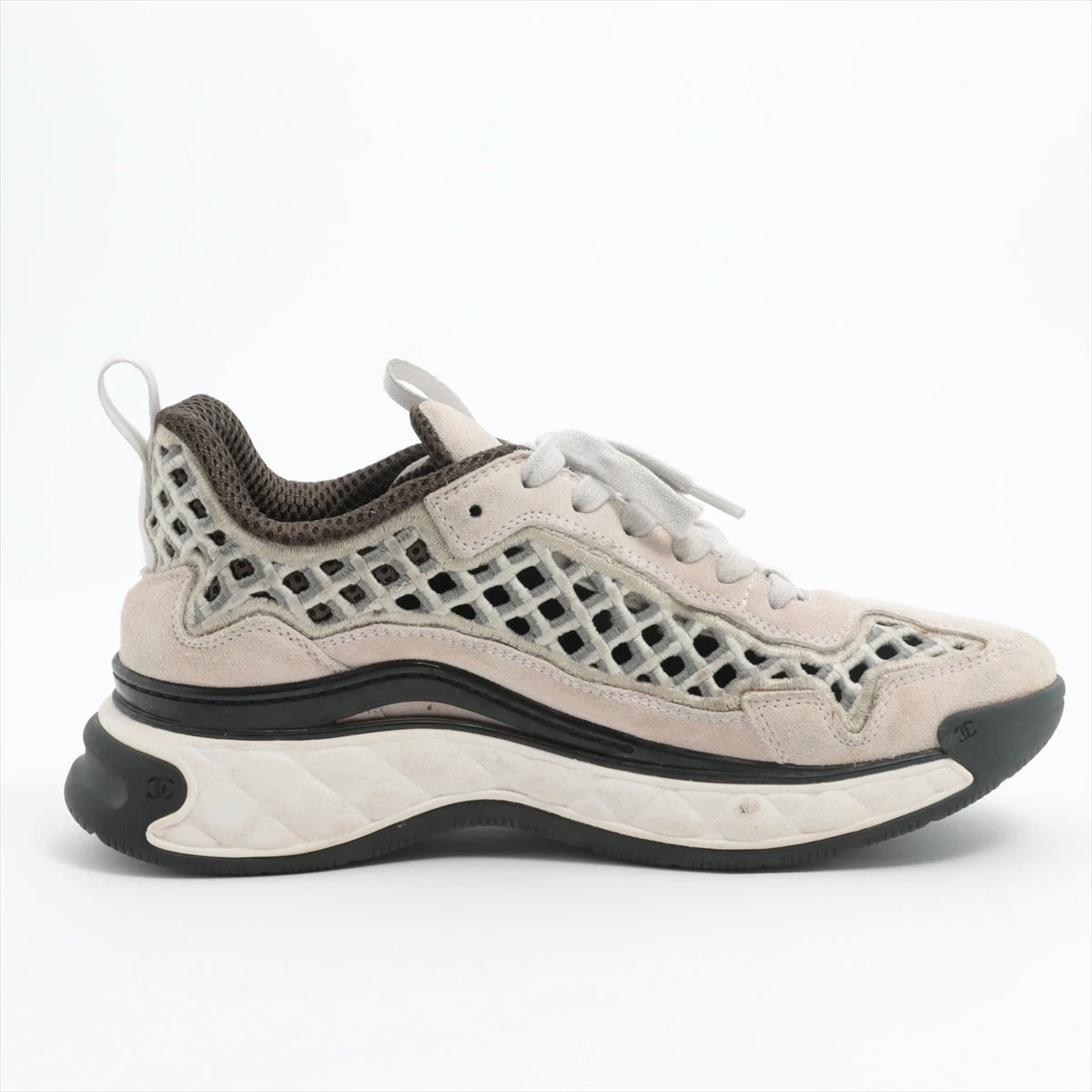 シャネル ココマーク レザー×ファブリック スニーカー 36 レディース  