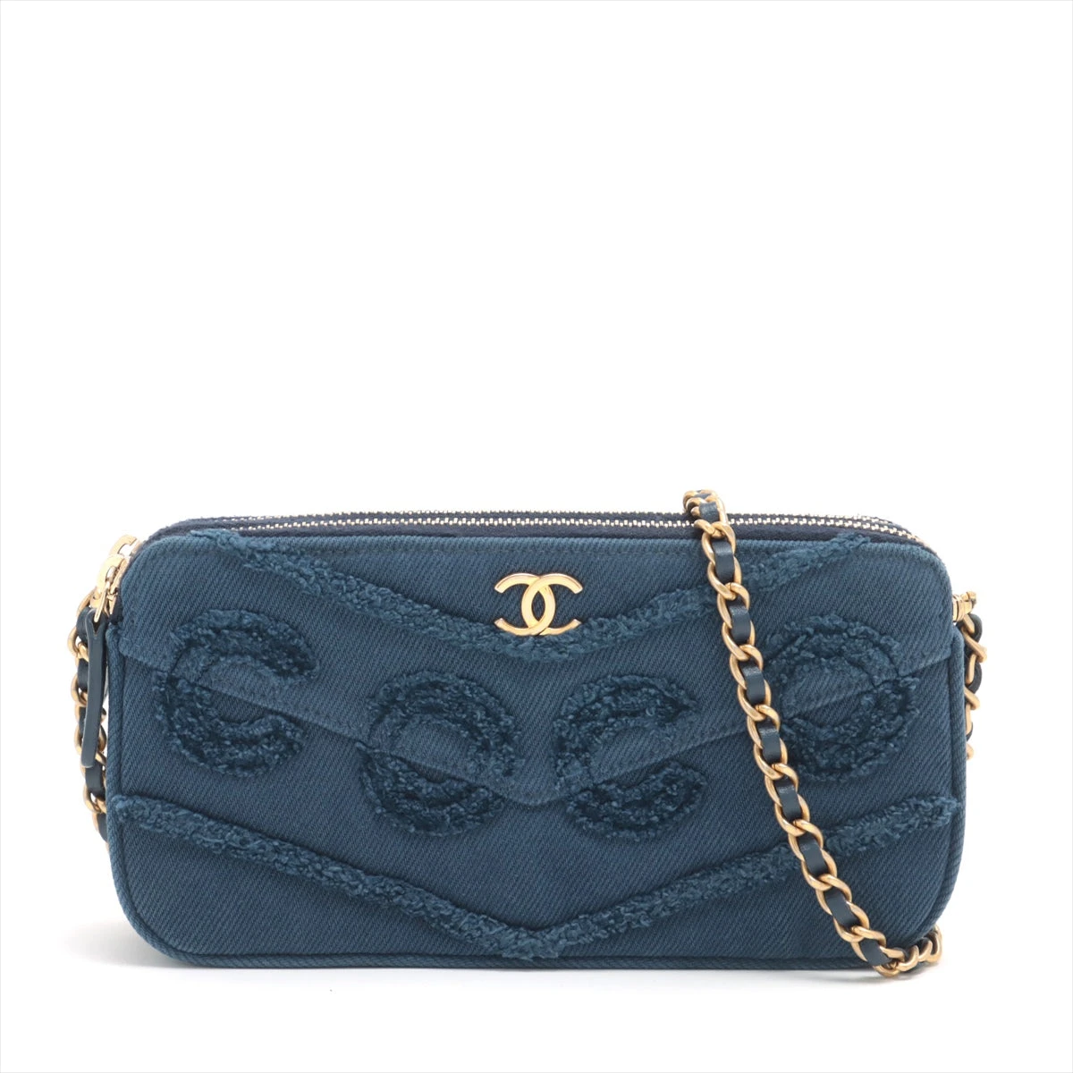 爽やかブルー【CHANEL】チェーンウォレット ココマーク 25SS