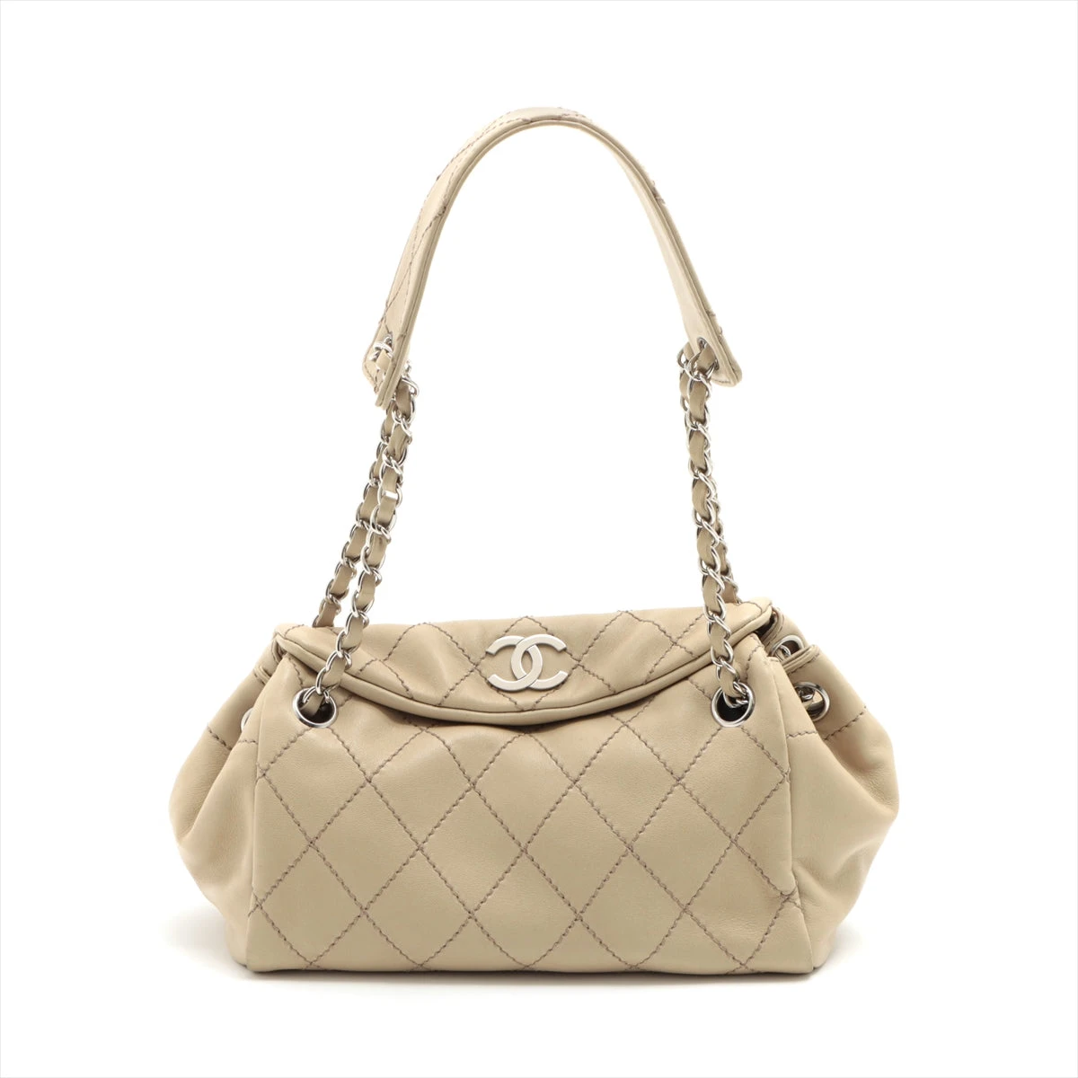 シャネル マトラッセ ラムスキン チェーンショルダーバッグ ベージュ  