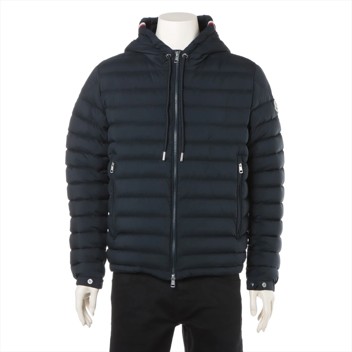 MONCLER ネイビー ナイロンジャケット 中古・古着通販】MONCLER (モンクレール) ニット切替 ナイロン