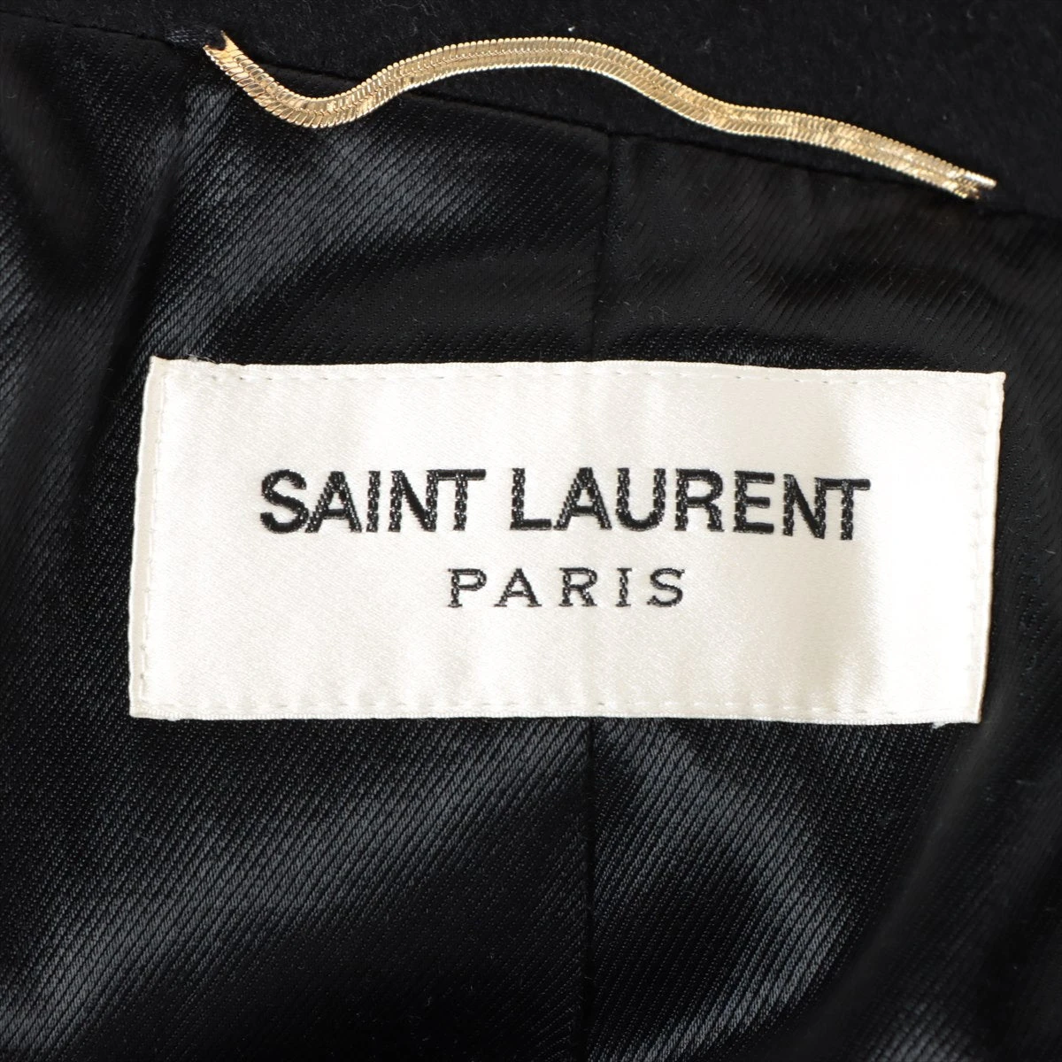 美品 激レア 破格 Saint Laurent サンローラン パリ シルクコート 10/21限定】 新品 サンローラン カシミヤコート ブラック 46
