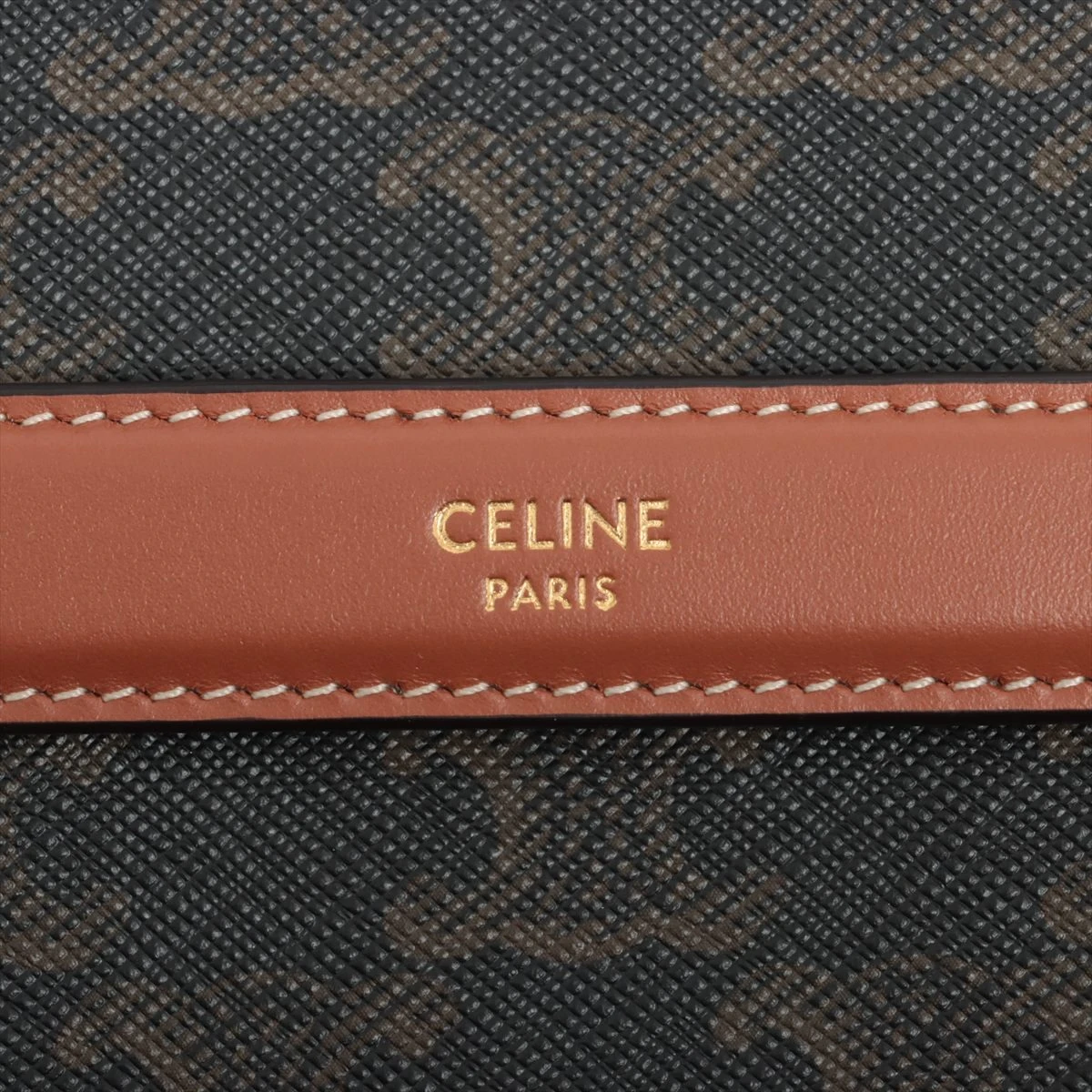 セリーヌ トリオンフ PVC×レザー ブラウン ネクタイケース A2224888