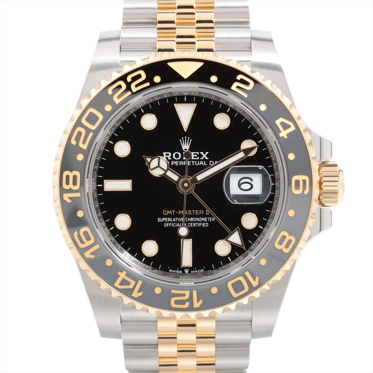 ロレックス GMTマスターⅡ 126713GRNR SS×YG AT 黒文字盤 ジュビリーブレスレット