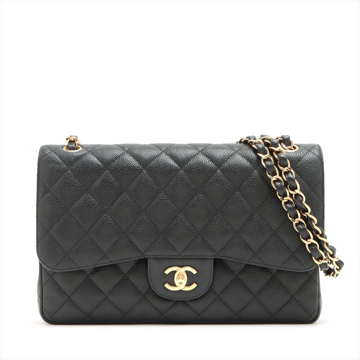 シャネル デカマトラッセ キャビアスキン ダブルフラップ ダブル