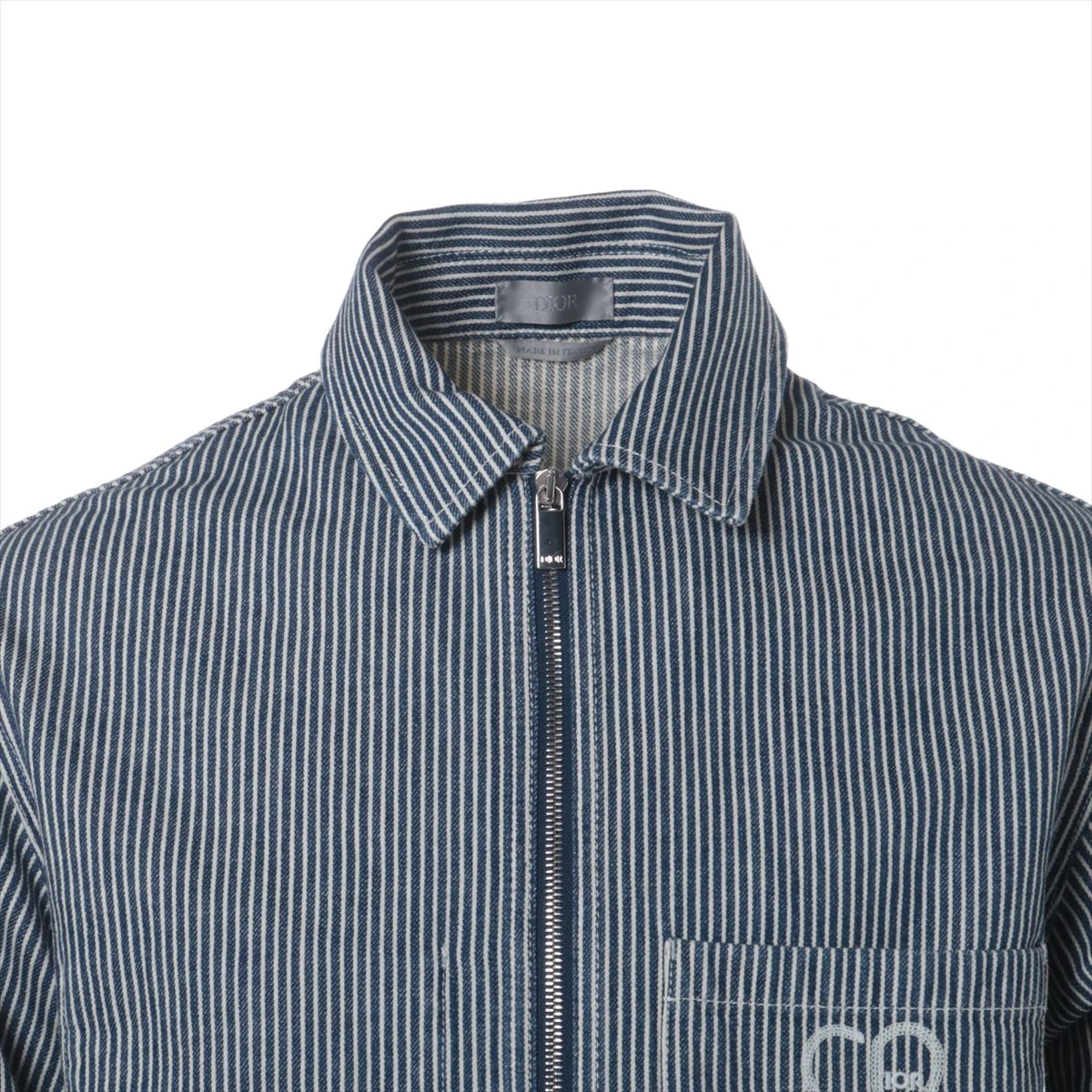 DIOR ストライプ ジャケット　22SS 213D486A286X ディオール 22SS コットン ジャケット 44 メンズ グレー 213D486A286X