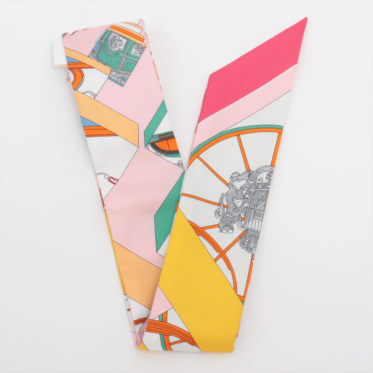 エルメス HERMES スカーフ ツイリー Springs ピンク