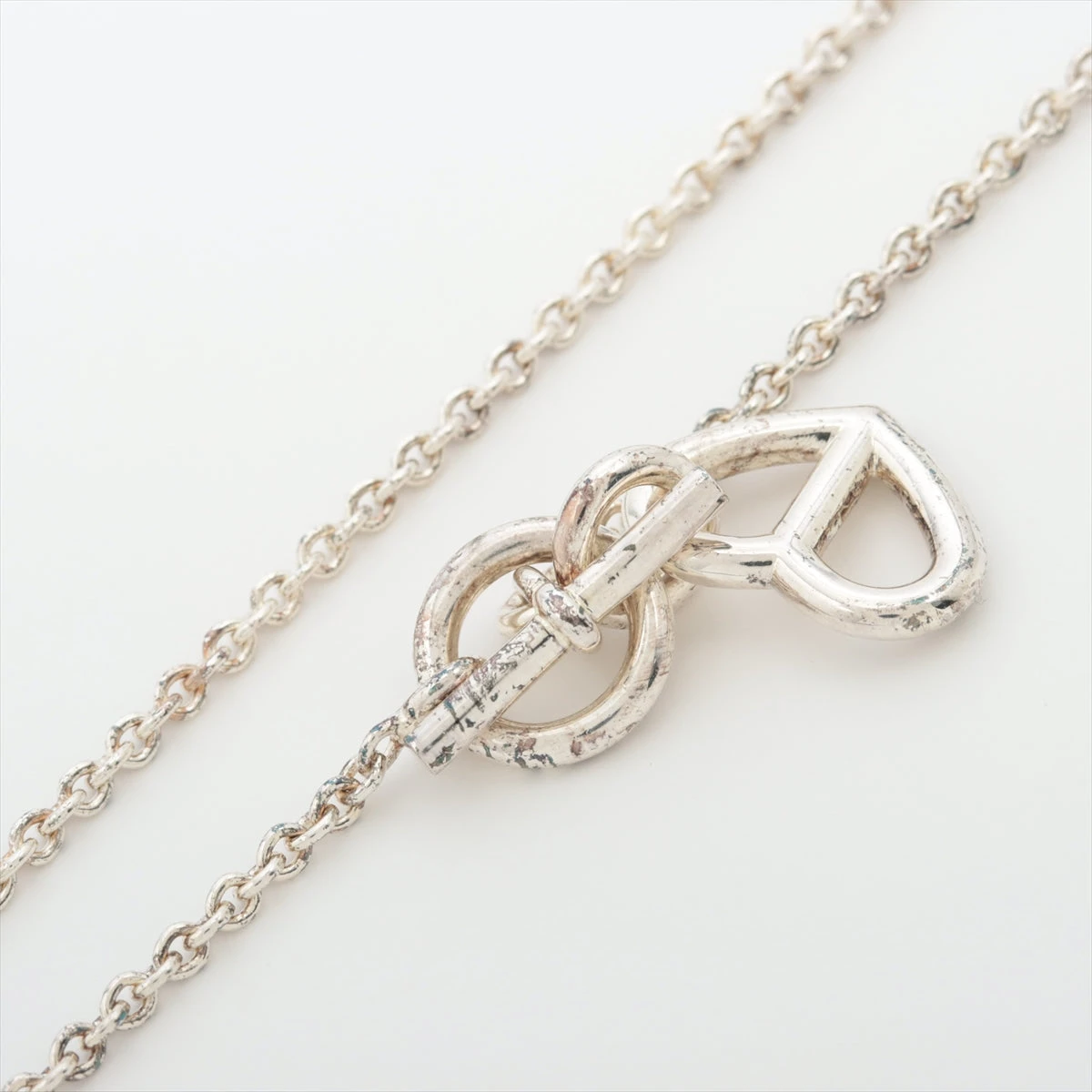 エルメスシルバーシェークダンクルネックレス ハート約45cm エルメスシルバーシェークダンクルネックレス ハート約45cm