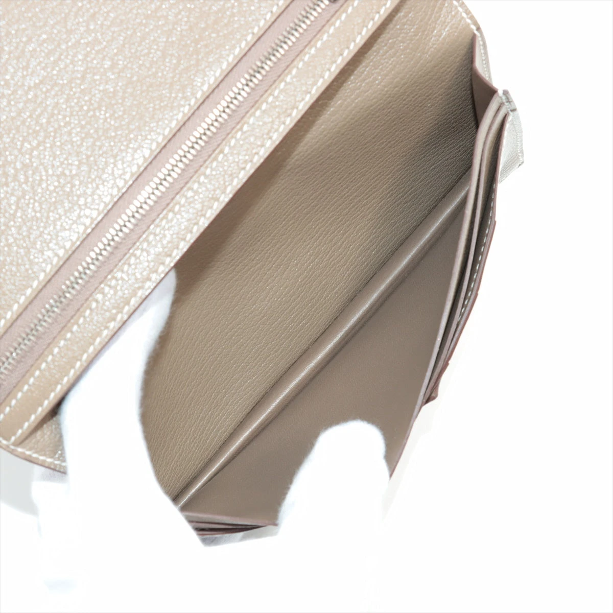 エルメス ベアンスフレ シェブルミゾル 財布 エトゥープ ゴールド金具 U:2022年