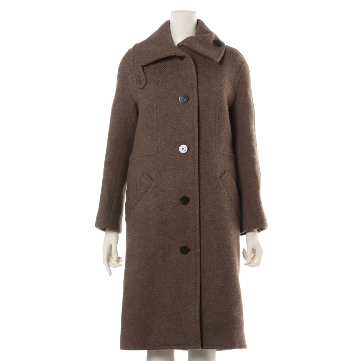 【美品】A.P.C. Bakerstreet ウールコート ブラウン 34 エルメス ウール ロングコート 34 レディース ブラウン 97-7102