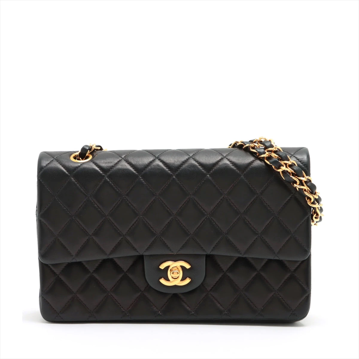 シャネル マトラッセ ジャージー×ラムスキン ダブルチェーンバッグ CHANEL/シャネル】 マトラッセ ダブルフラップ 旧型チェーン