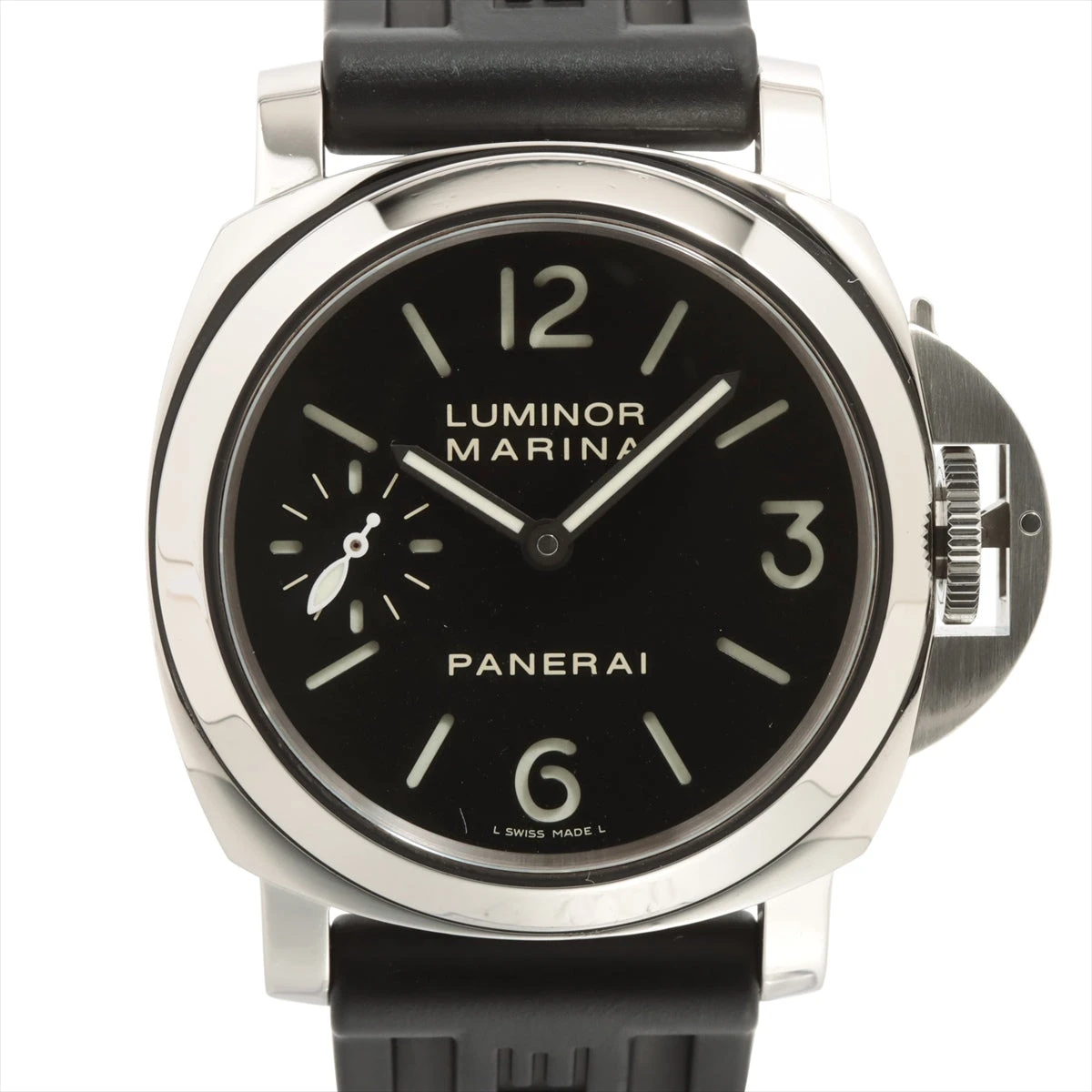 パネライ ルミノールマリーナ PAM00111 SS×ラバー 手巻き 黒文字