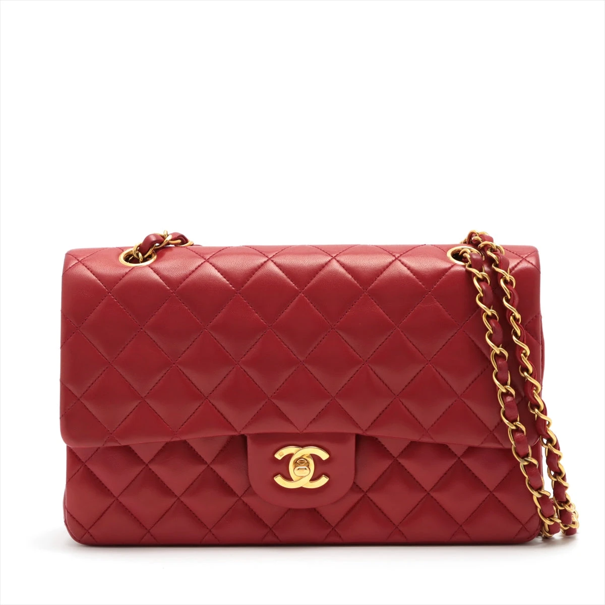 シャネル マトラッセ ラムスキン ダブルフラップ ダブルチェーンバッグ  