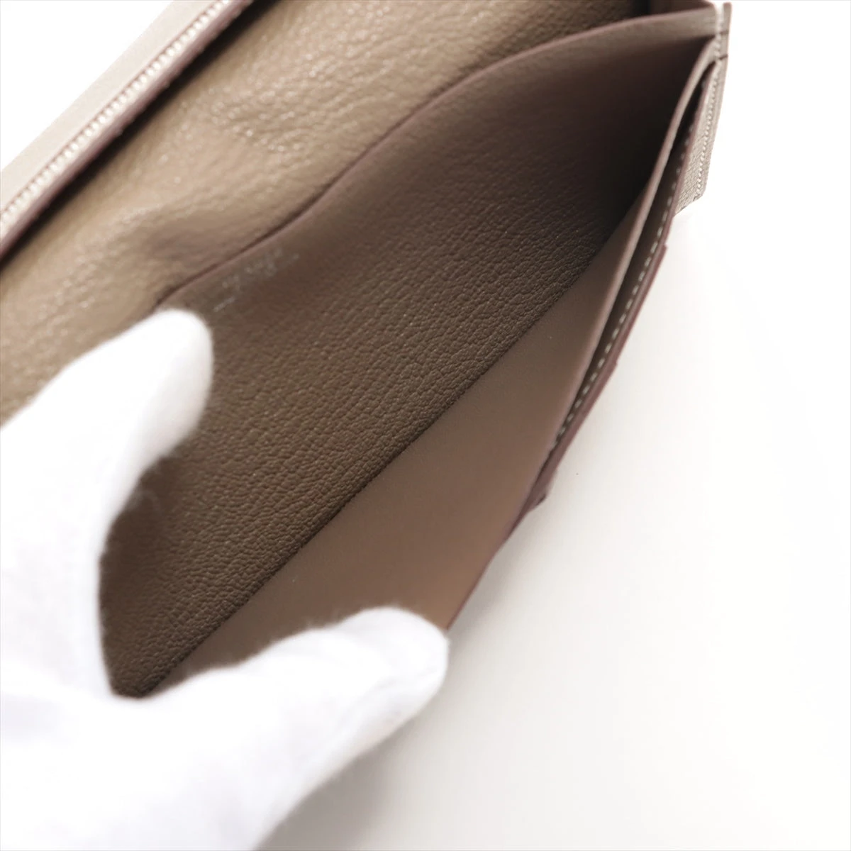 エルメス ベアンスフレ シェブルミゾル 財布 エトゥープ ゴールド金具 U:2022年