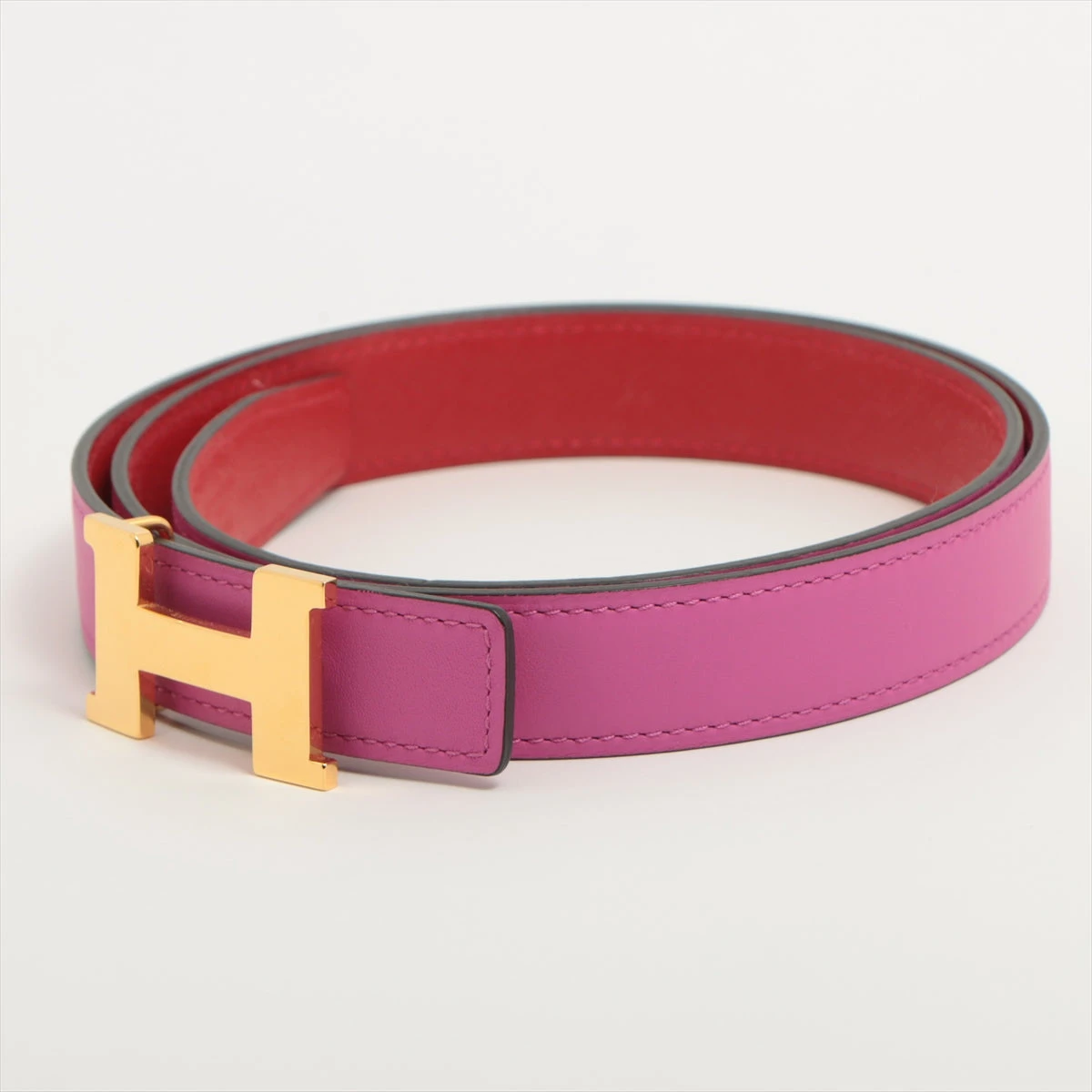 未使用級✨ HERMES エルメス レザー ベルト ピンク エルメス ベルト｜ピンク｜中古ブランド品・ブランド古着通販