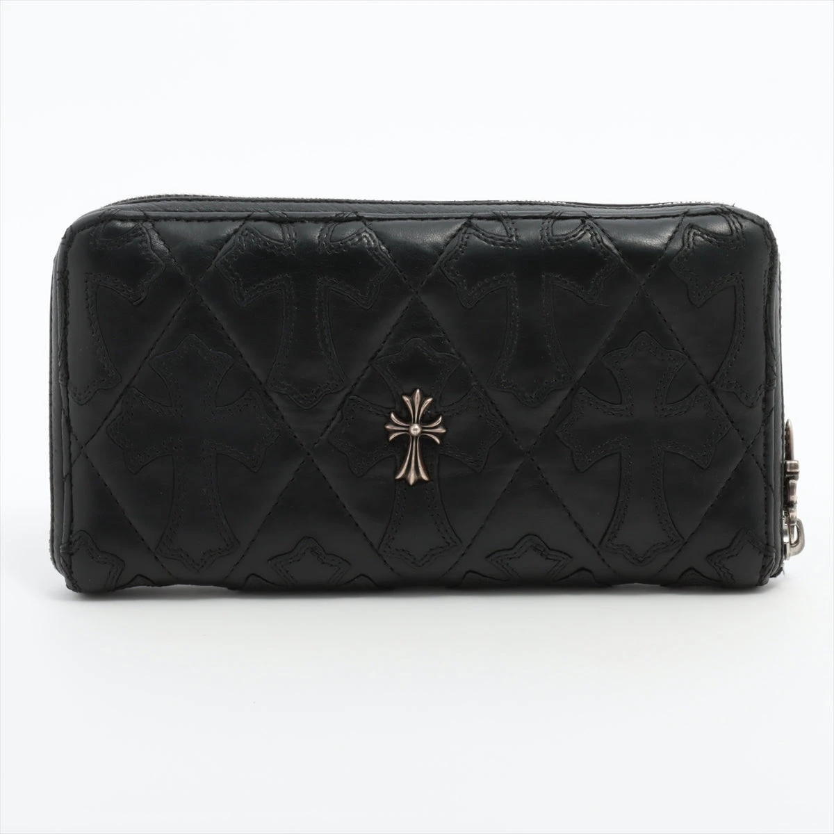 クロムハーツ セメタリークロス レザー ラウンドジップウォレット