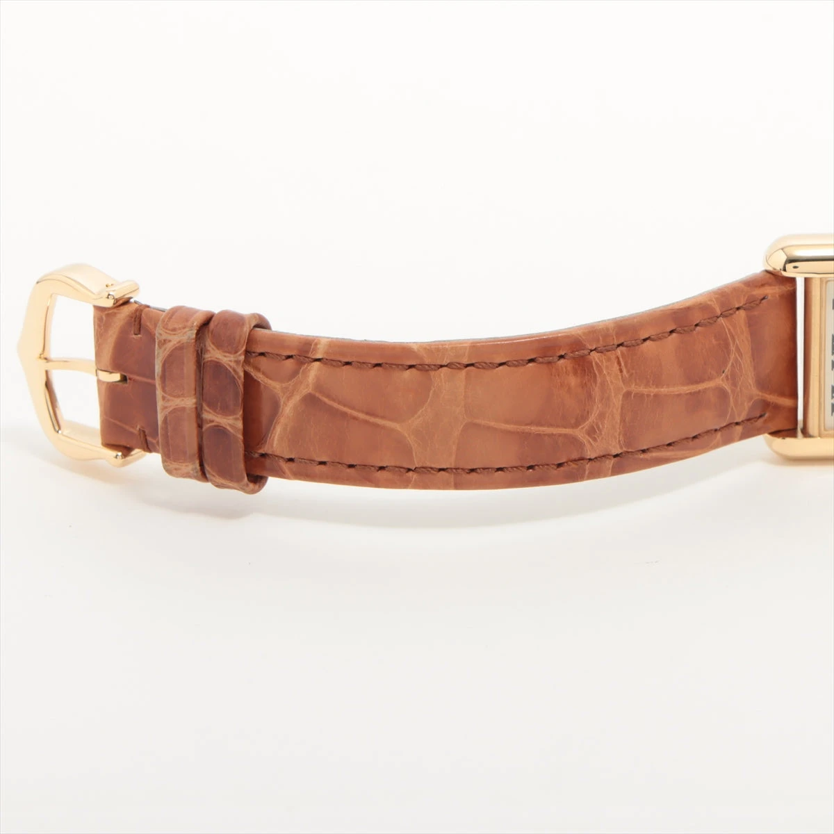 カルティエ タンクルイ W1529856 YG×革 QZ アイボリー文字盤