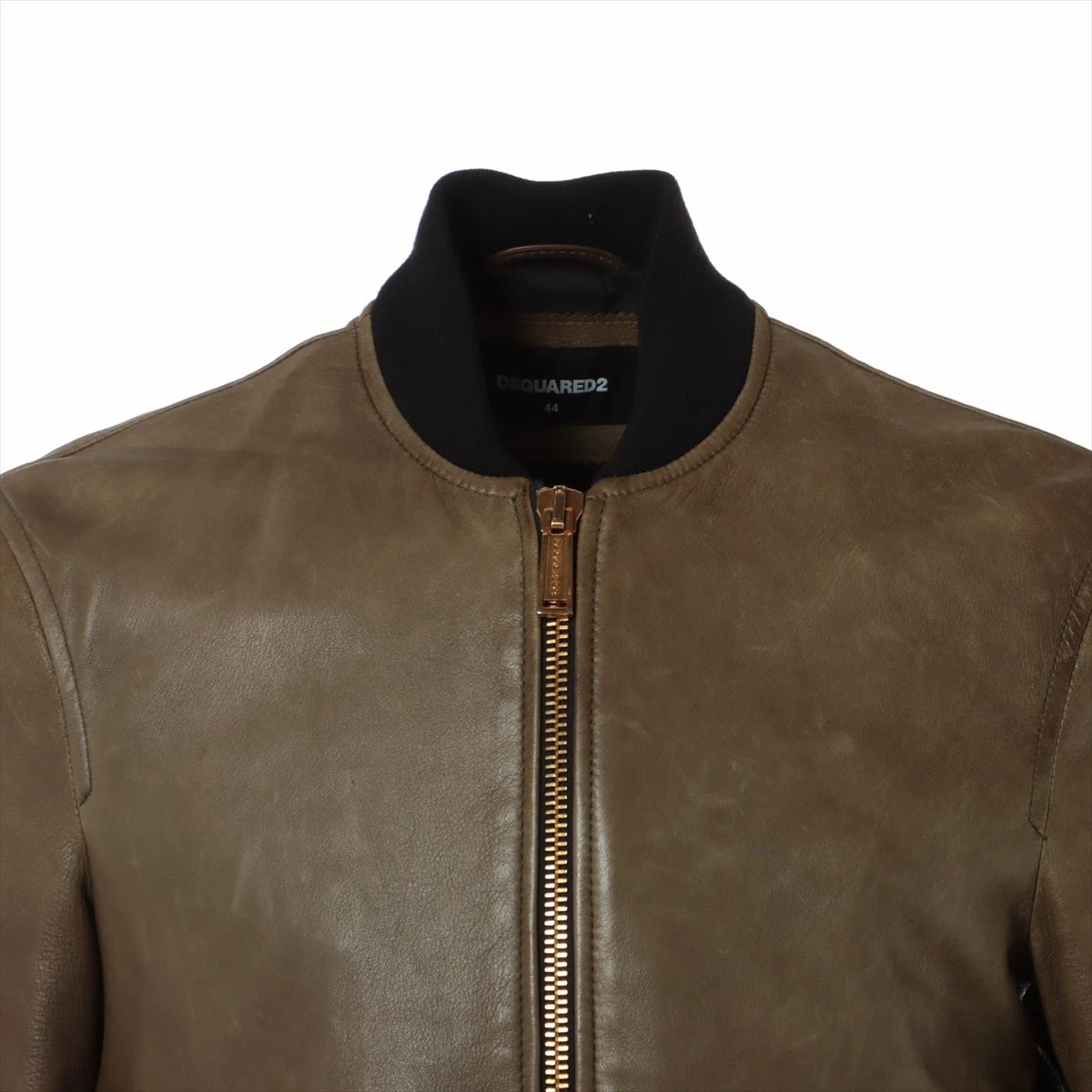 ディースクエアード 16AW レザー ジャケット 44 メンズ カーキ