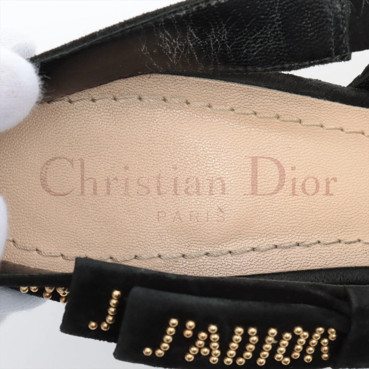 クリスチャンディオール J'ADIOR メッシュ×レザー ストラップパンプス クリスチャンディオール J'ADIOR メッシュ×レザー ストラップ
