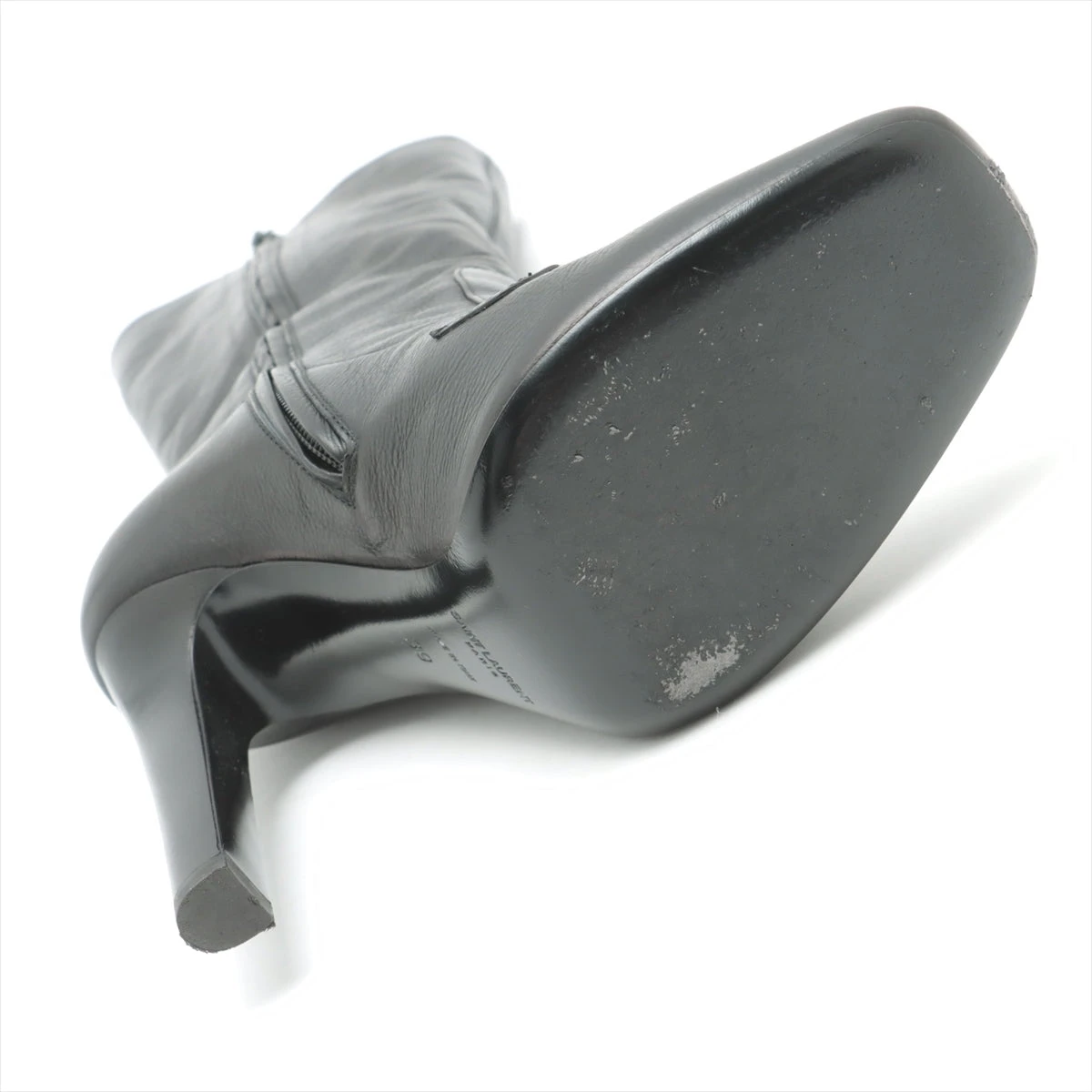 コムドットやまと着用類似　SAINT LAURENT ブラックレザーブーツ コムドットやまと着用類似 SAINT LAURENT ブラックレザーブーツ