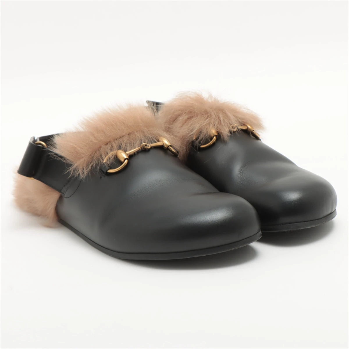 GUCCI ブラック レザー ミュール グッチ プリンスタウン レザー ミュール サイズ不明 メンズ