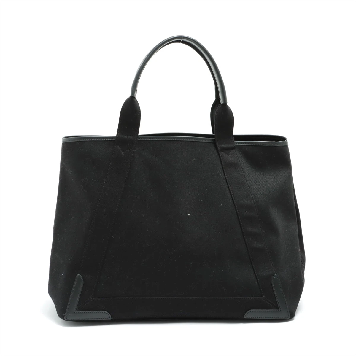 【美品✨】バレンシアガ ネイビーカバスS トートバッグ キャンバス レザー 黒色 BALENCIAGA - BALENCIAGA ネイビーカバスS トートバッグ