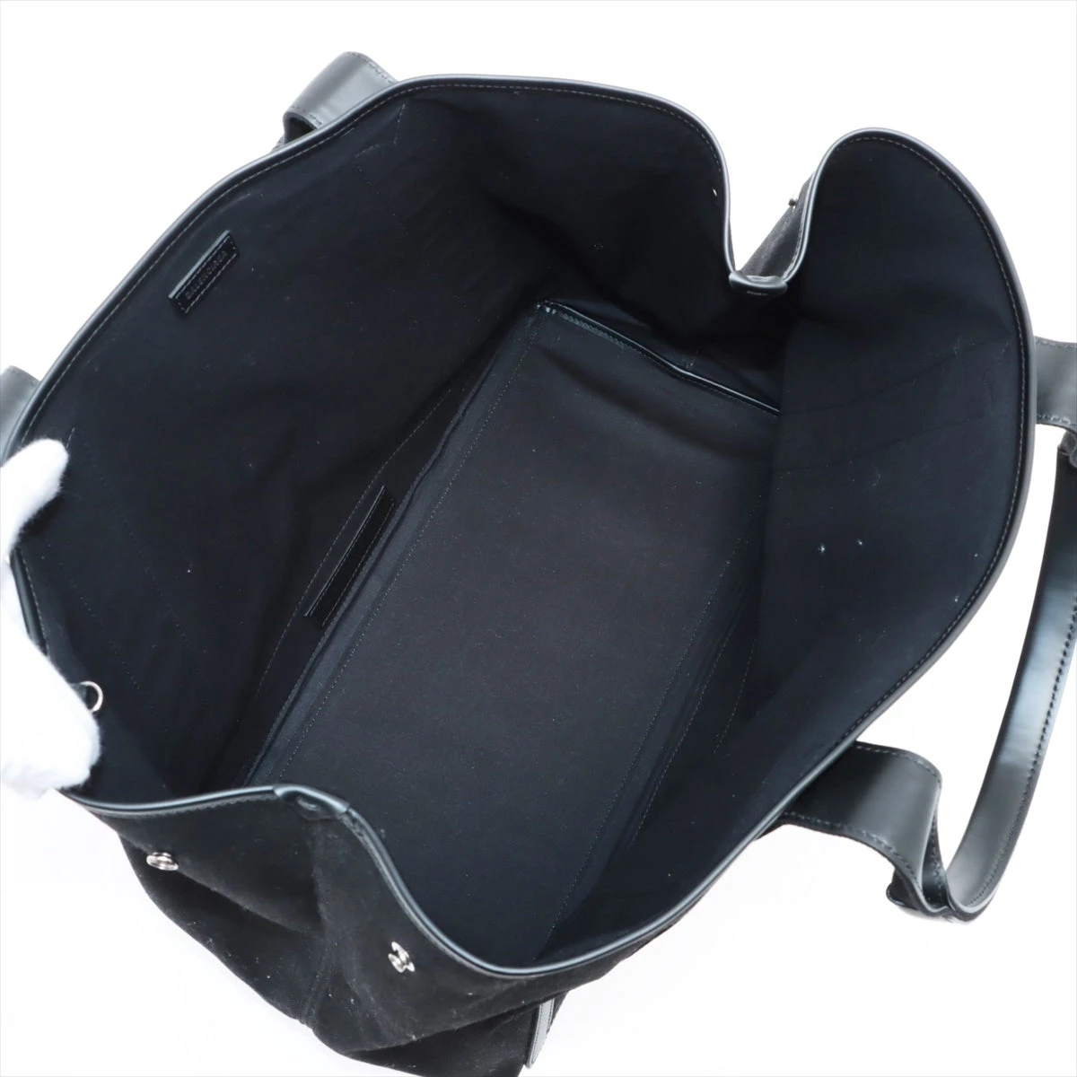 バレンシアガ キャンバス レザー ネイビー カバス M 339936 トートバッグ ネイビーカバス カバ デニム レザー 339936