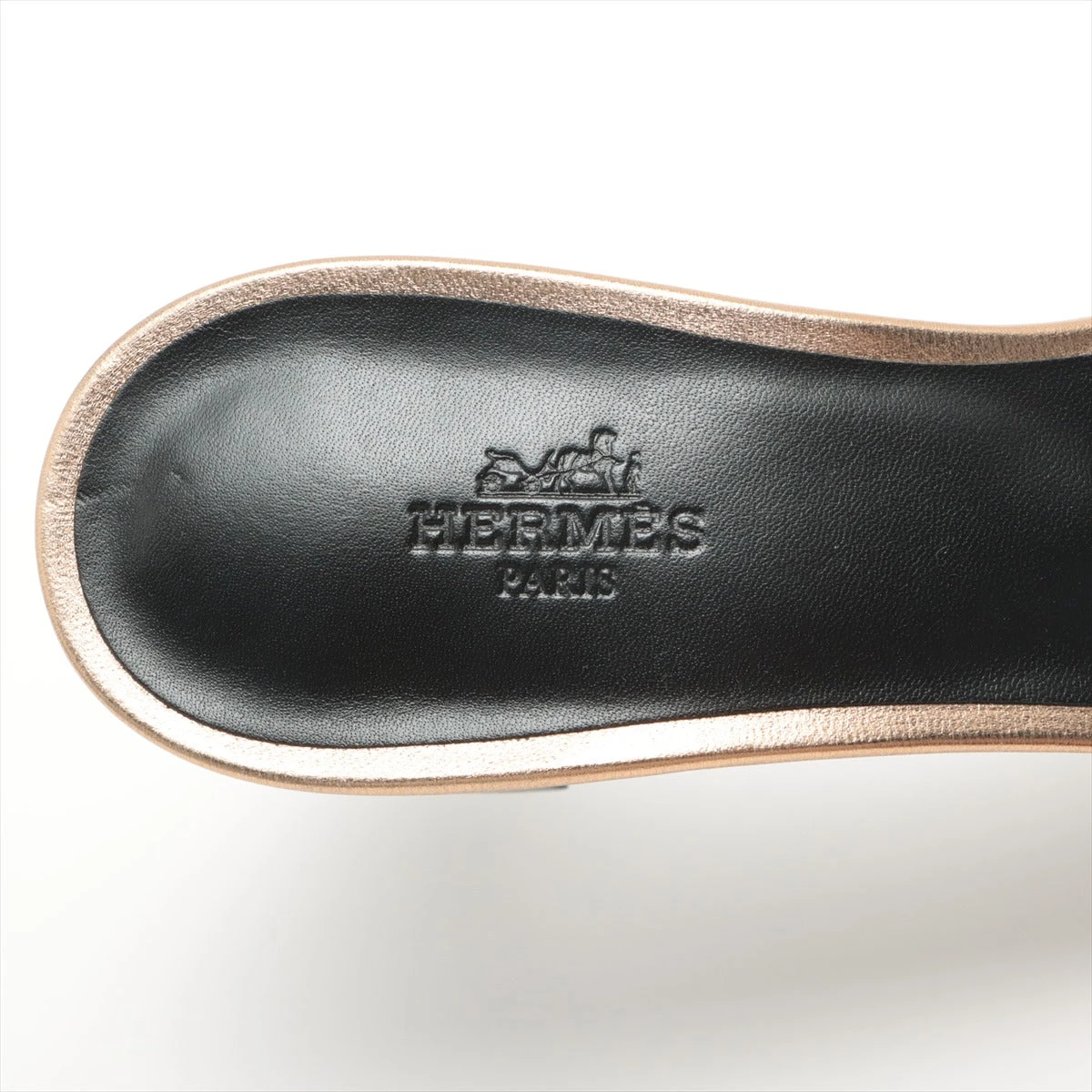 ［VINTAGE] HERMES オアジス レザー サンダル 37 1/2 ★ABランク エルメス オアジス メタリックレザー サンダル 37 レディース